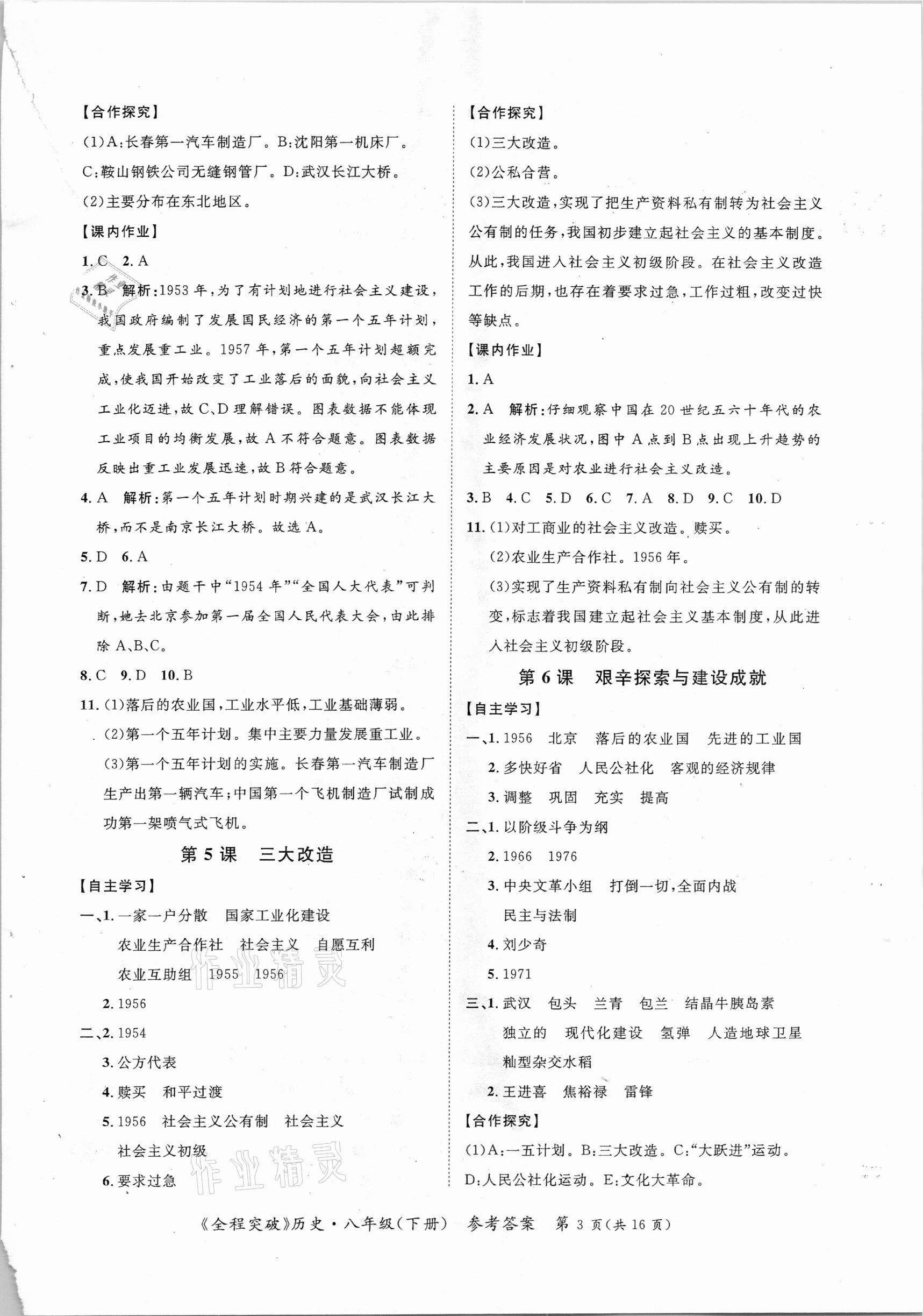 2021年全程突破八年級(jí)歷史下冊(cè)人教版 第3頁