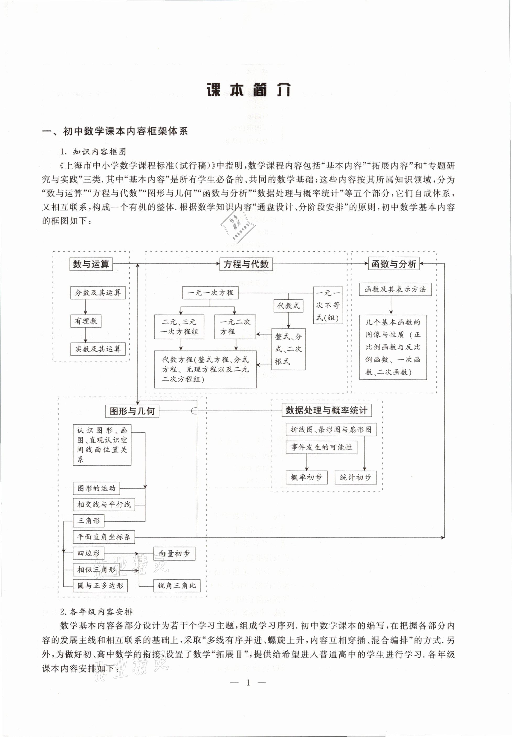 2021年教材課本七年級數(shù)學第二學期滬教版54制 參考答案第1頁