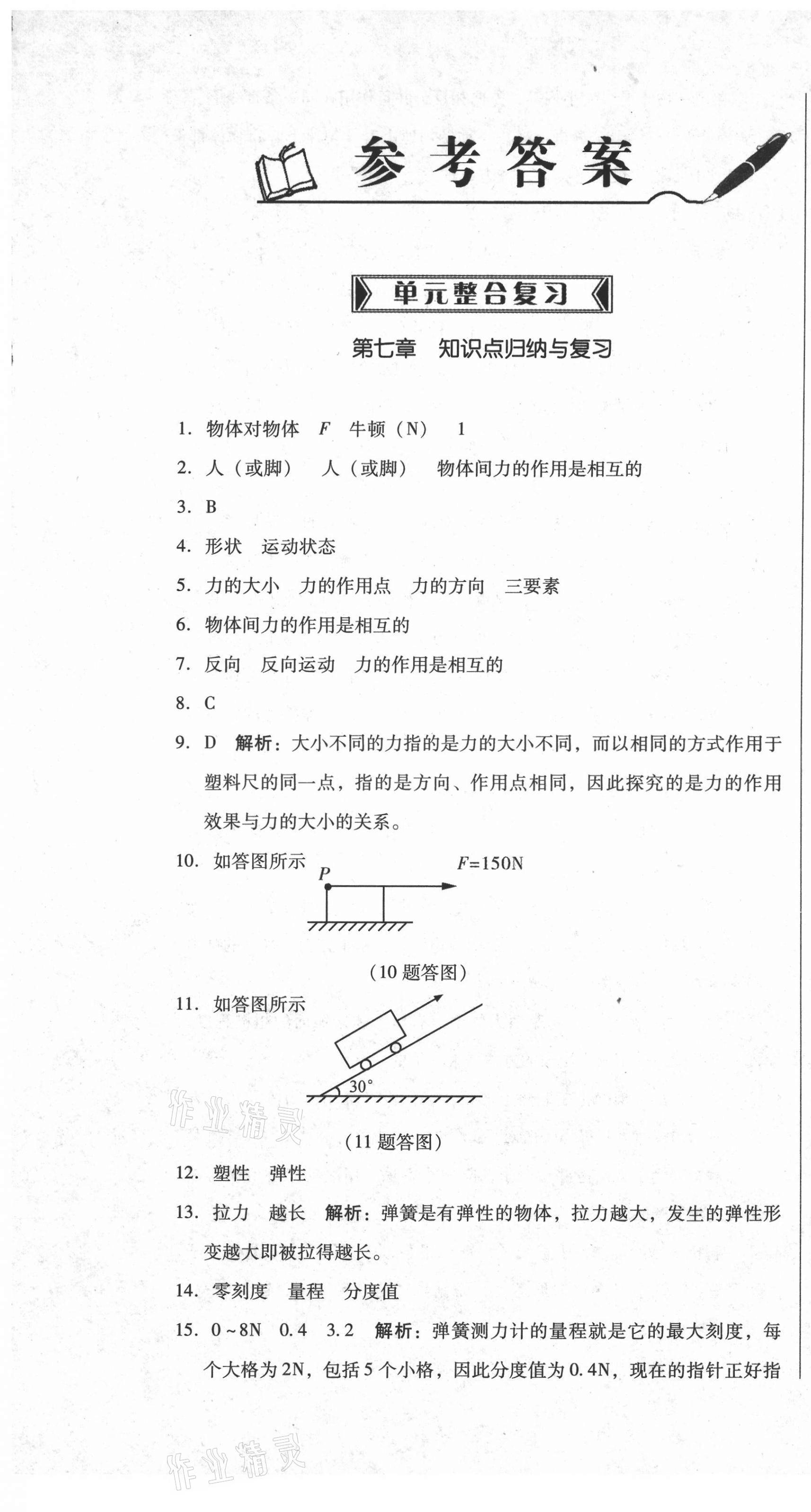 2021年單元加期末復(fù)習(xí)與測(cè)試八年級(jí)物理下冊(cè)人教版 第1頁(yè)