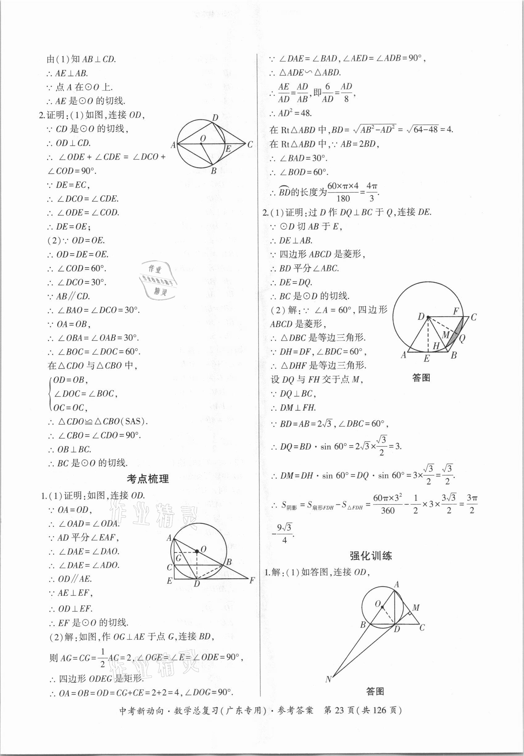 2021年中考新动向数学广东专版 参考答案第23页