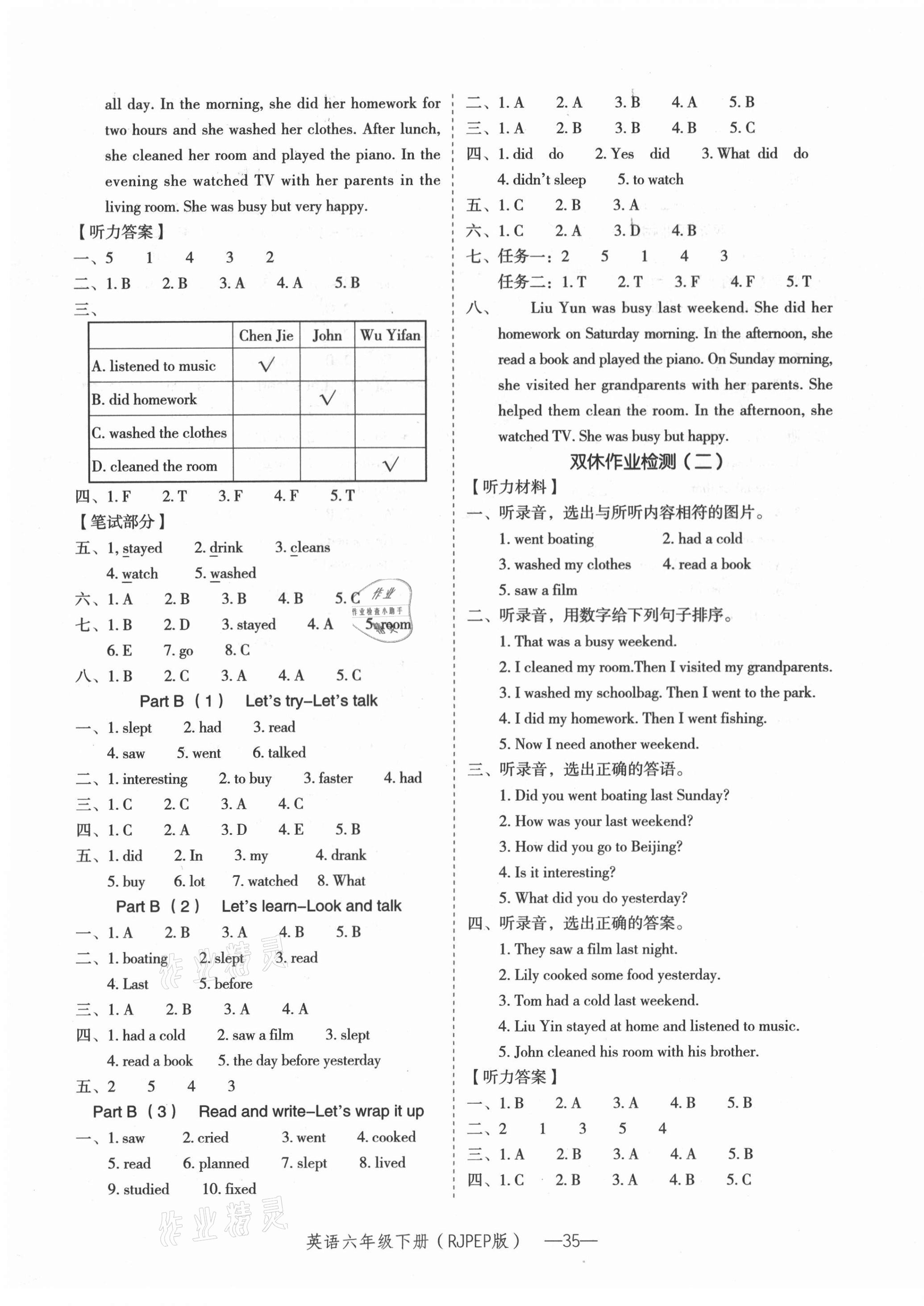 2021年貝殼導(dǎo)學(xué)提優(yōu)作業(yè)本六年級英語下冊人教PEP版 第3頁