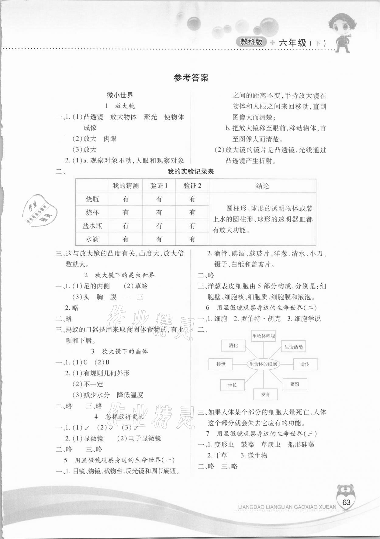 2021年新課標(biāo)兩導(dǎo)兩練高效學(xué)案六年級科學(xué)下冊教科版 第1頁