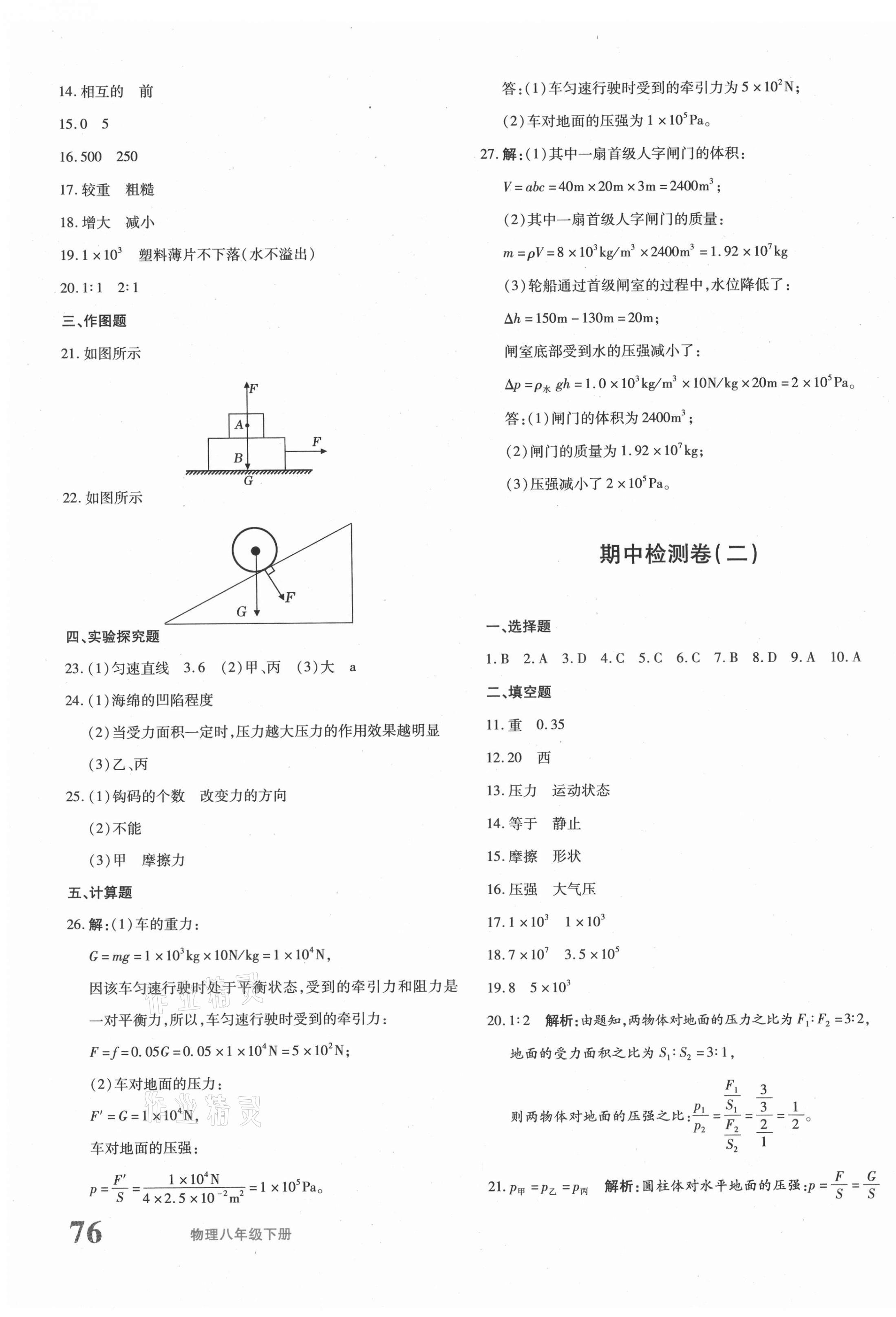 2021年優(yōu)學(xué)1+1評(píng)價(jià)與測(cè)試八年級(jí)物理下冊(cè)人教版 第7頁(yè)