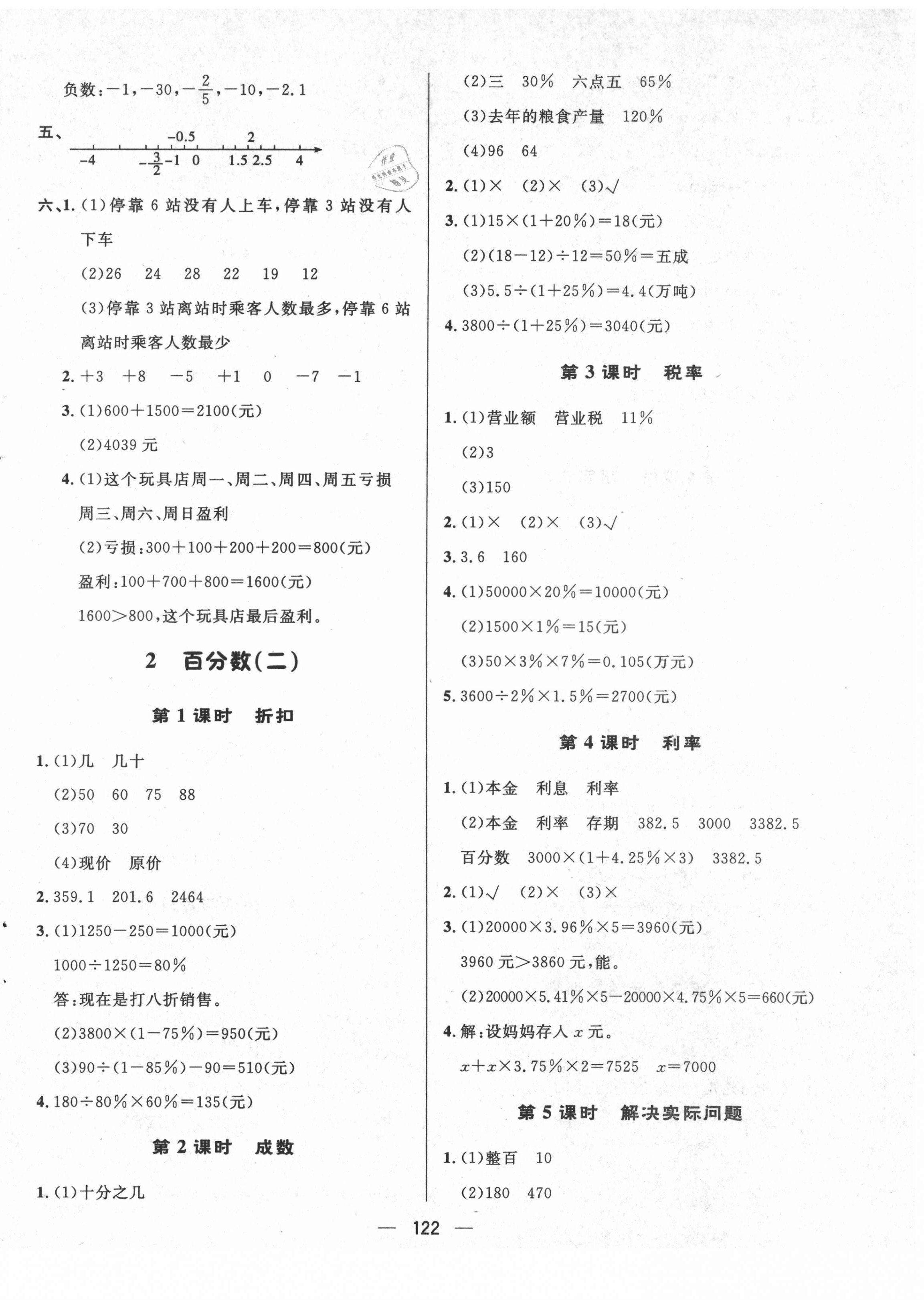 2021年實(shí)驗(yàn)教材新學(xué)案六年級(jí)數(shù)學(xué)下冊(cè)人教版 參考答案第2頁