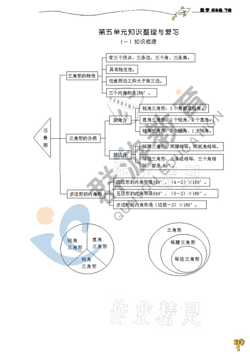 2021年雙全學業(yè)堂四年級數(shù)學下冊人教版 參考答案第59頁