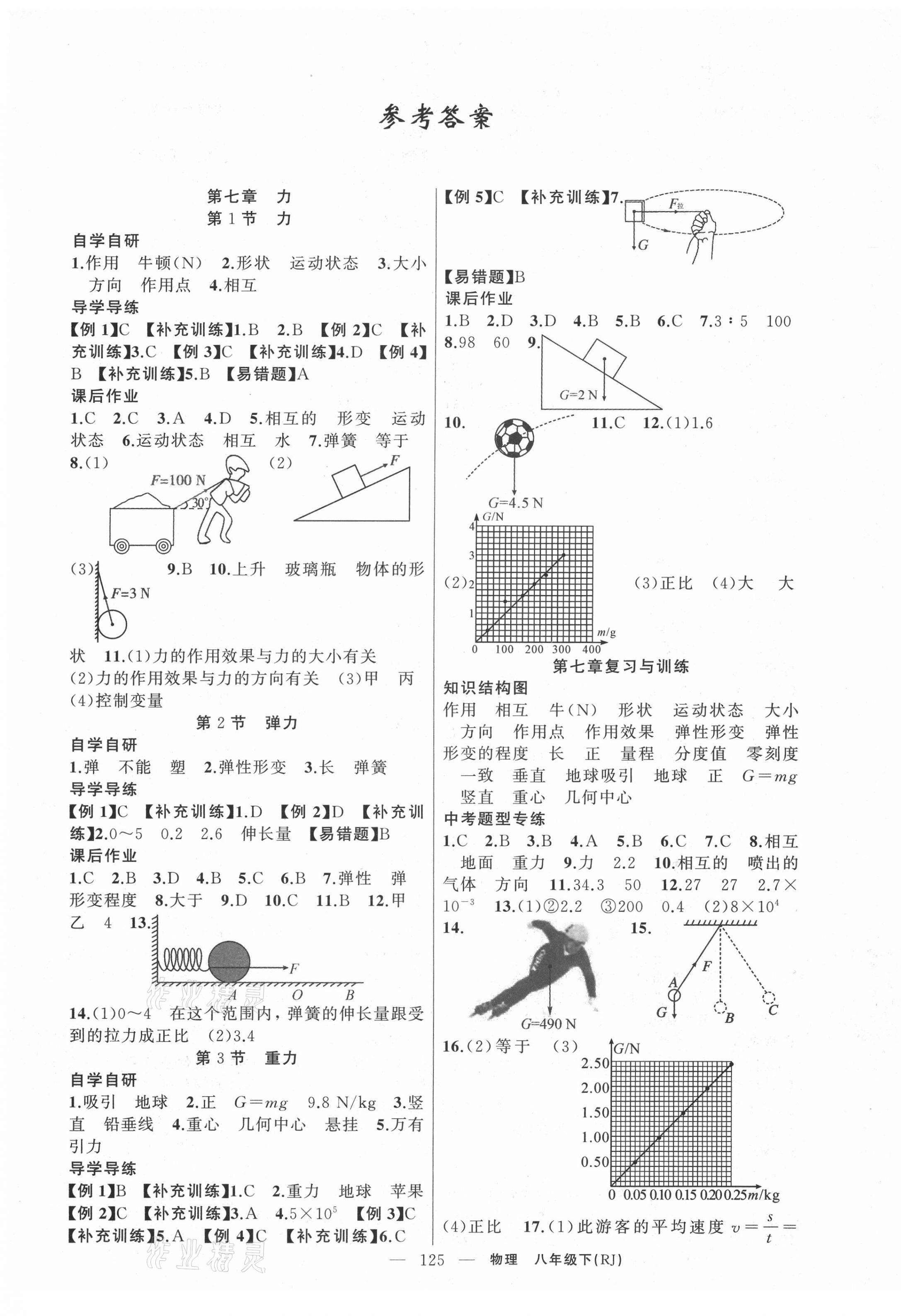 2021年原创新课堂八年级物理下册人教版广东专版 第1页