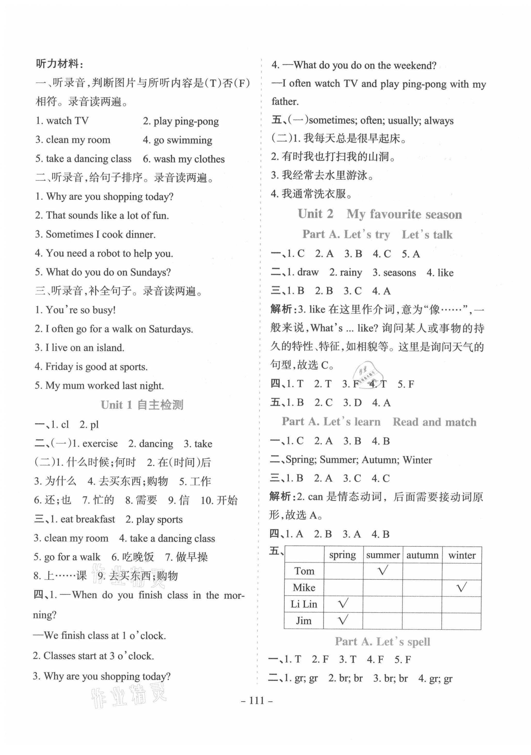 2021年学霸训练五年级英语下册人教版 第3页