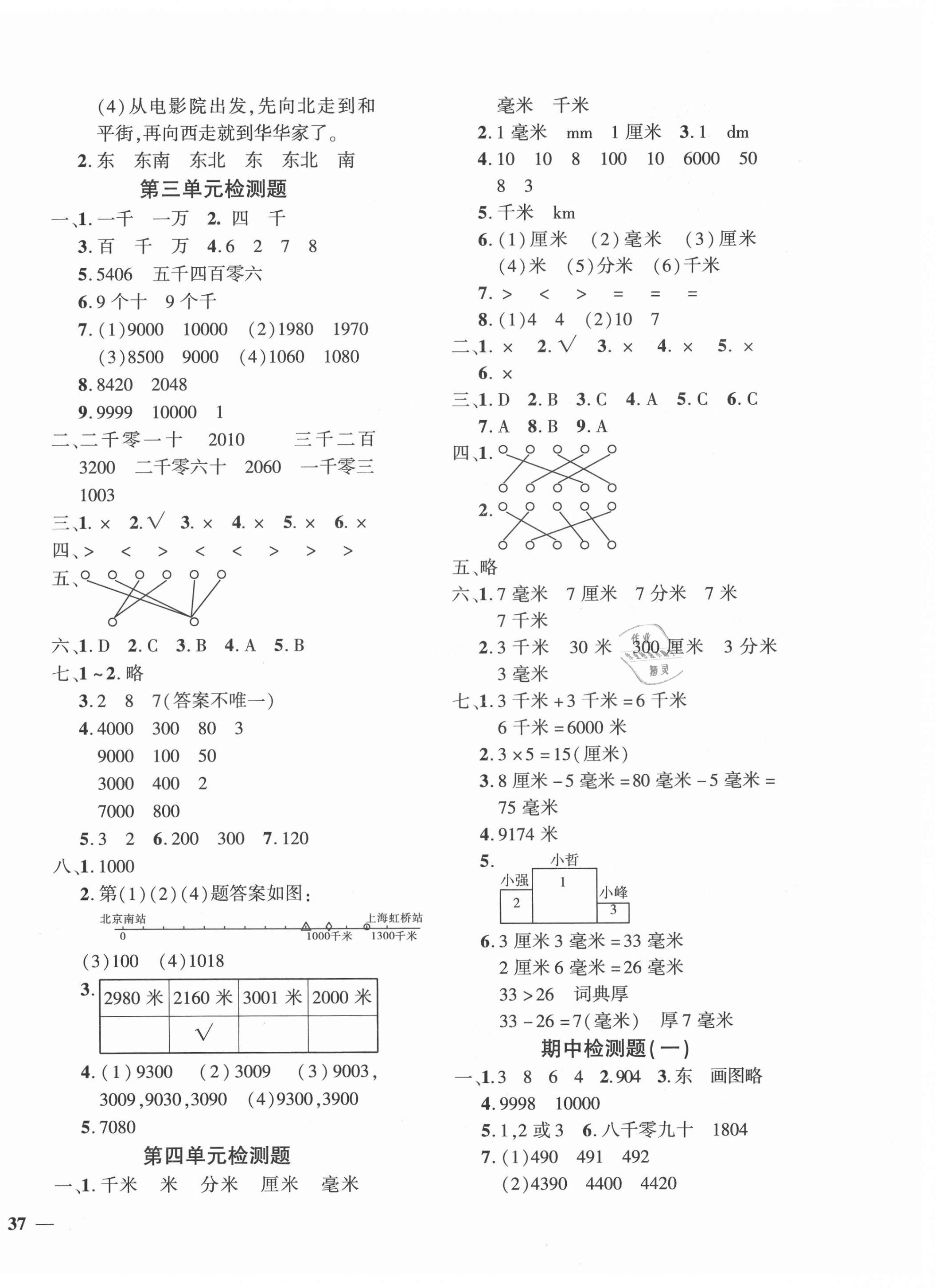 2021年黃岡360度定制密卷二年級(jí)數(shù)學(xué)下冊(cè)北師大版江西專版 第2頁