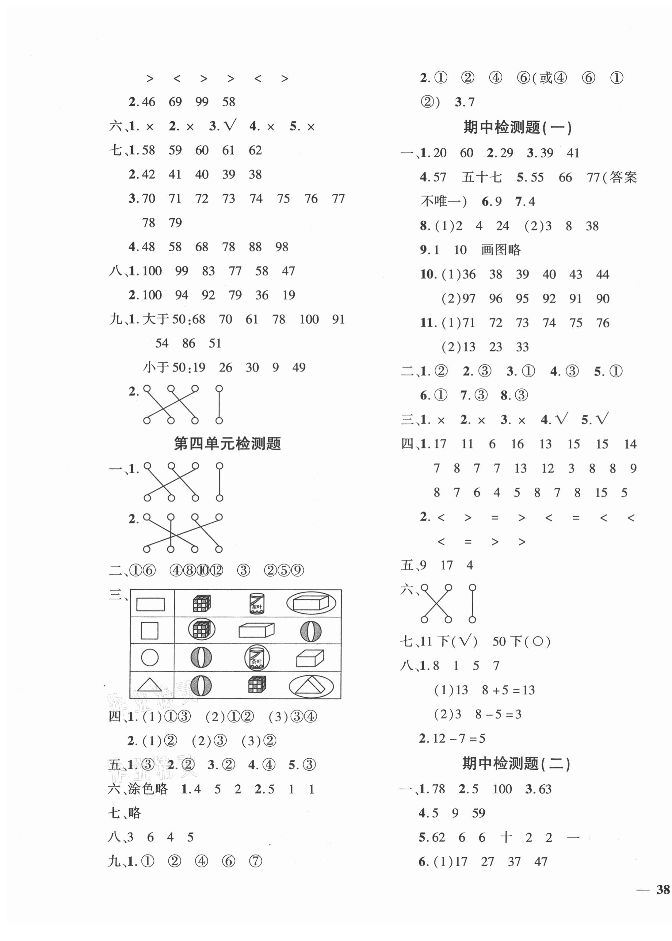 2021年黃岡360度定制密卷一年級(jí)數(shù)學(xué)下冊(cè)北師大版江西專(zhuān)版 第3頁(yè)