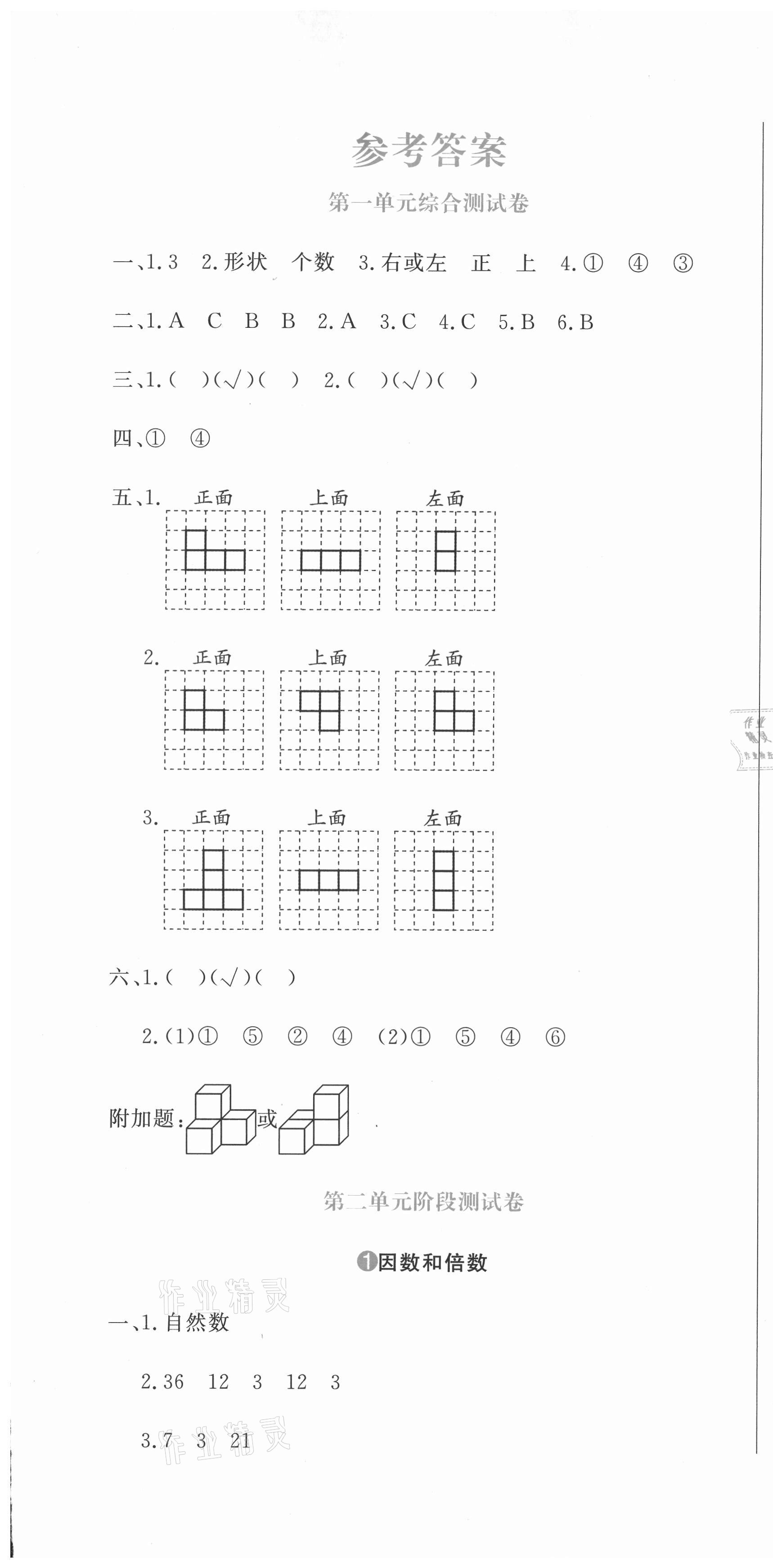 2021年提分教練五年級(jí)數(shù)學(xué)下冊(cè)人教版 第1頁(yè)