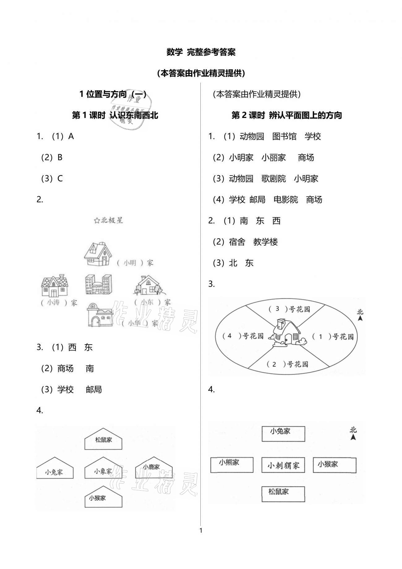 2021年新思維伴你學(xué)單元達(dá)標(biāo)測(cè)試卷三年級(jí)數(shù)學(xué)下冊(cè)人教版 參考答案第1頁(yè)