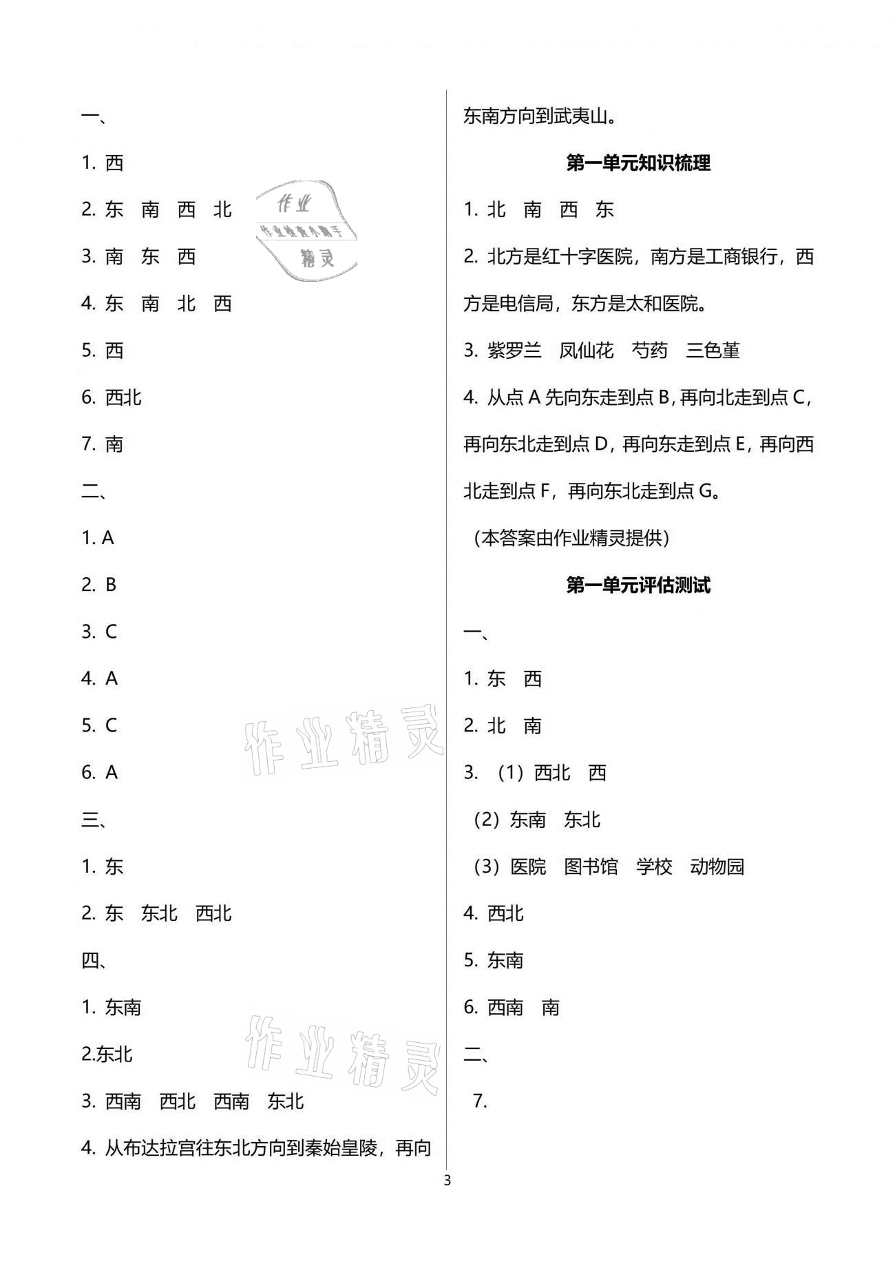 2021年新思維伴你學(xué)單元達(dá)標(biāo)測試卷三年級數(shù)學(xué)下冊人教版 參考答案第3頁