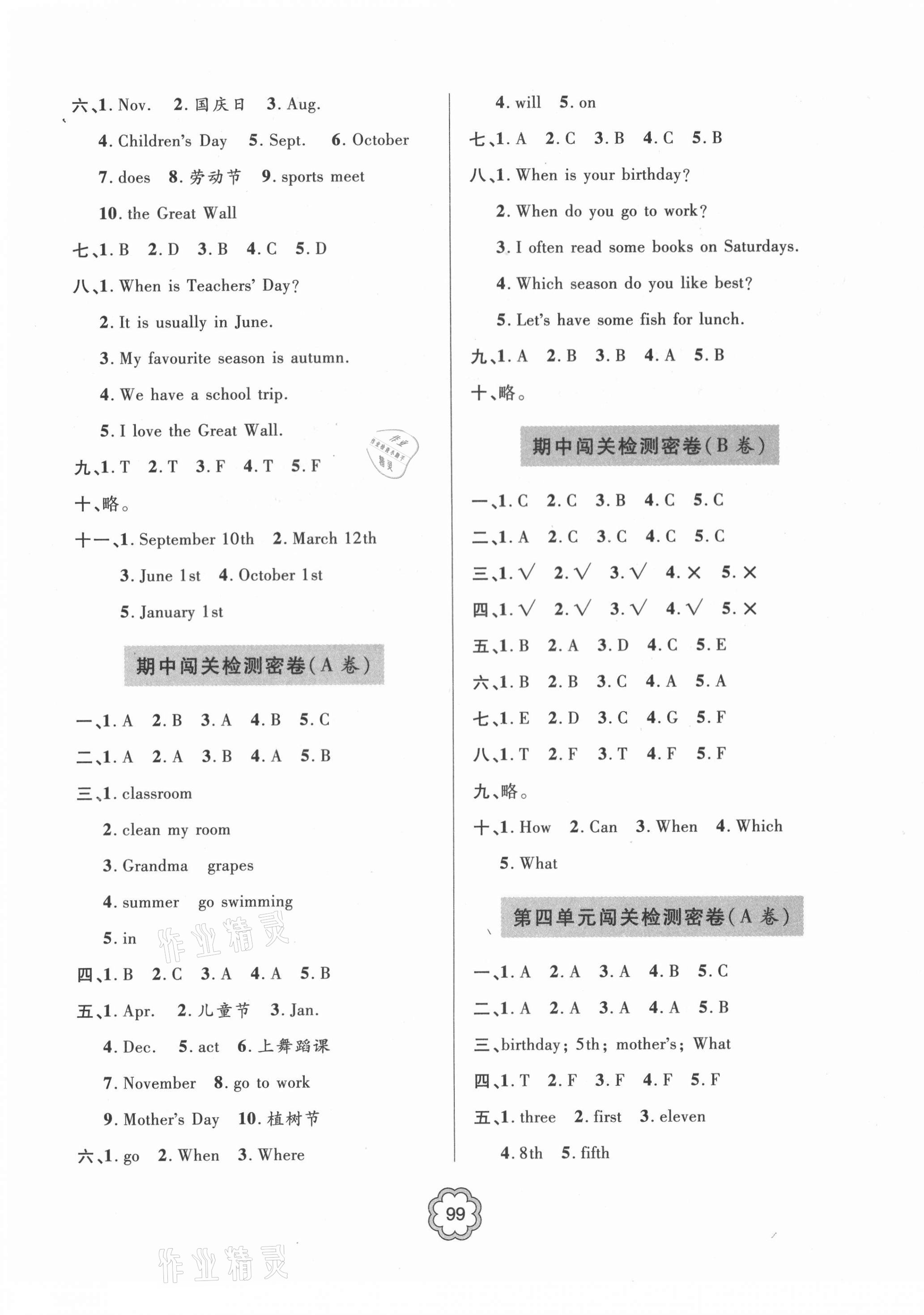 2021年金博士闖關(guān)密卷100分五年級英語下冊外研版青島專版 第3頁