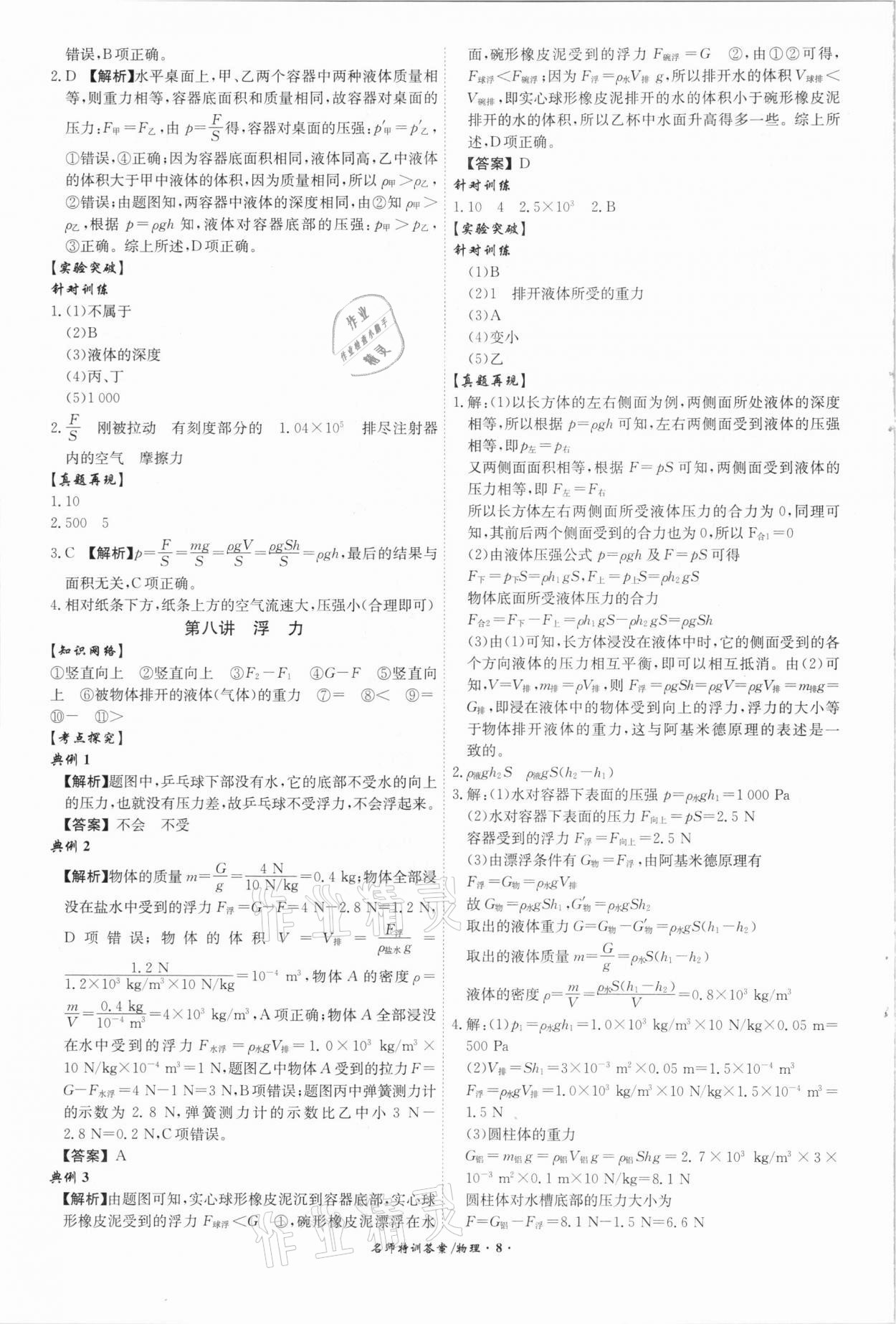 2021年名師特訓初中畢業班總復習物理安徽專版 第8頁