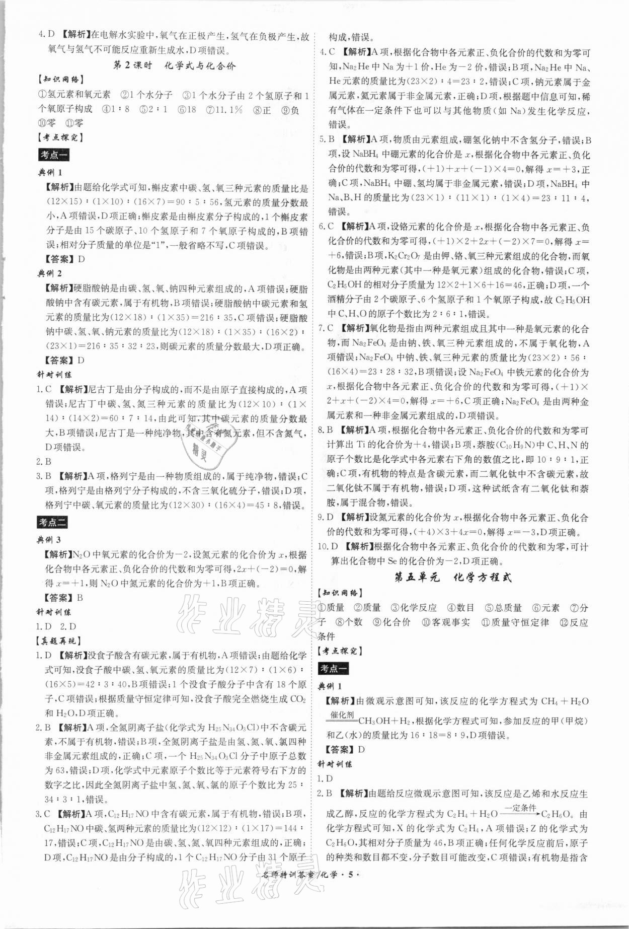 2021年名師特訓(xùn)初中畢業(yè)班總復(fù)習(xí)化學(xué)安徽專版 第5頁