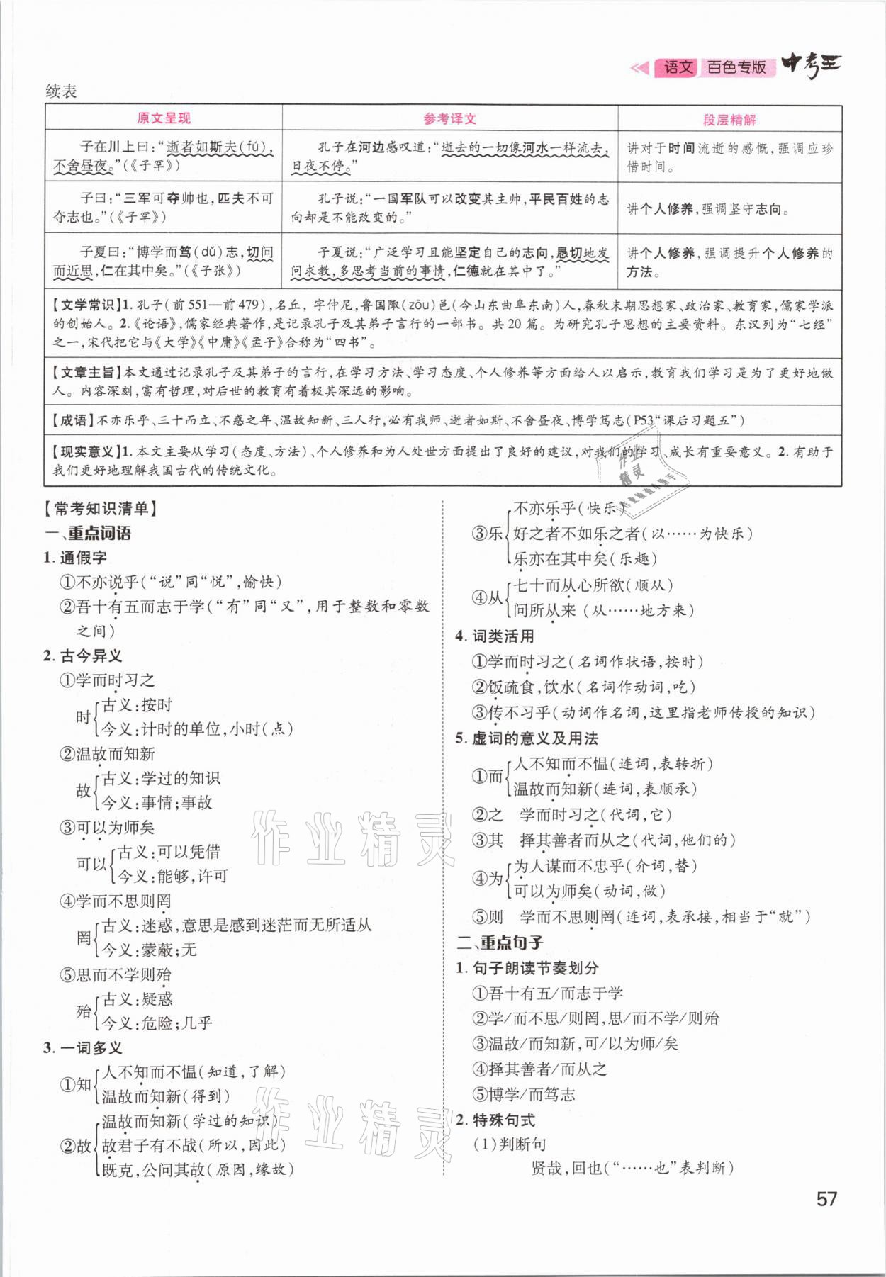 2021年鴻鵠志文化百色中考命題研究中考王語(yǔ)文 參考答案第55頁(yè)