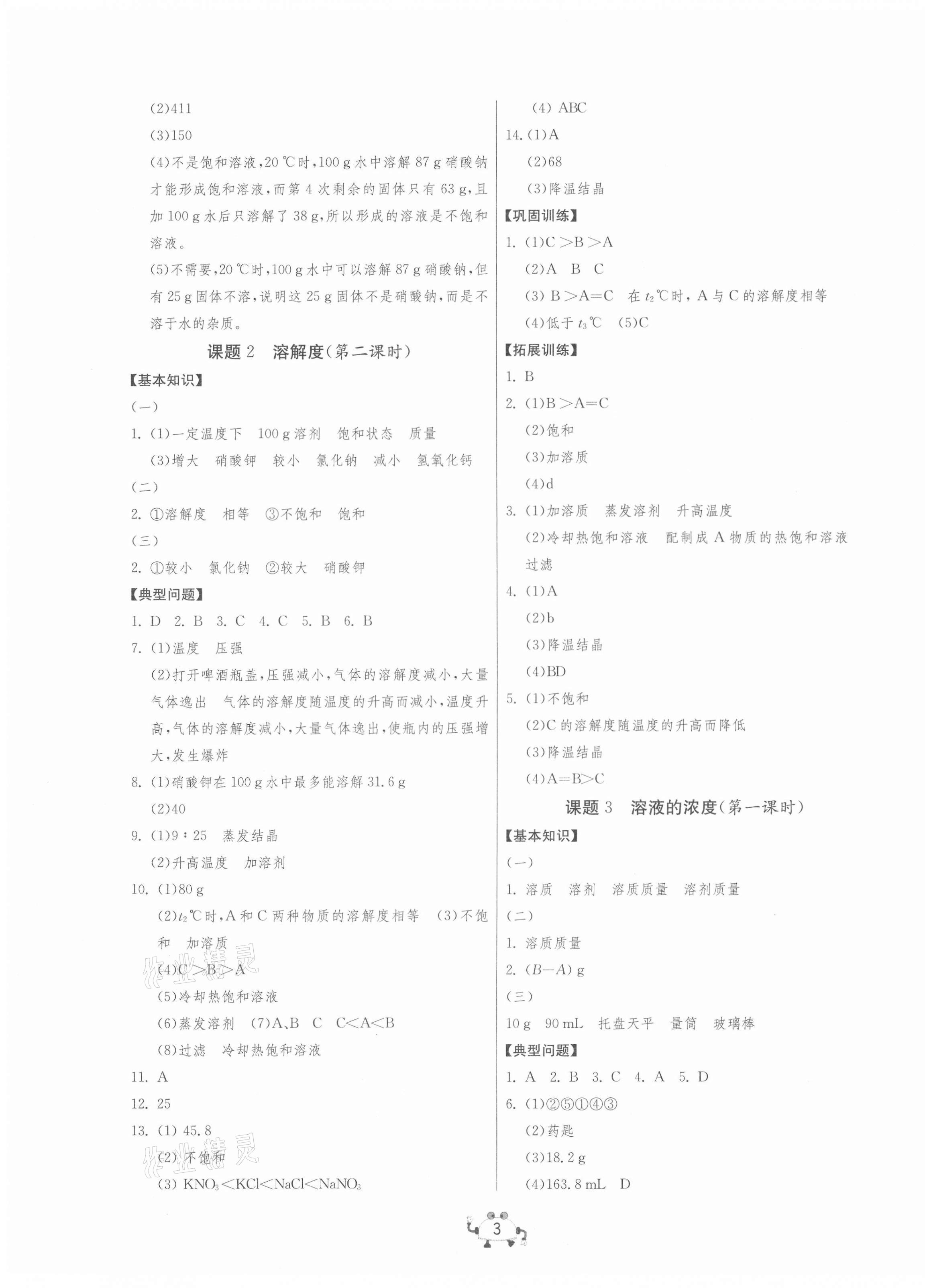 2021年中考榮耀課時訓練九年級化學下冊人教版大連專版 第3頁