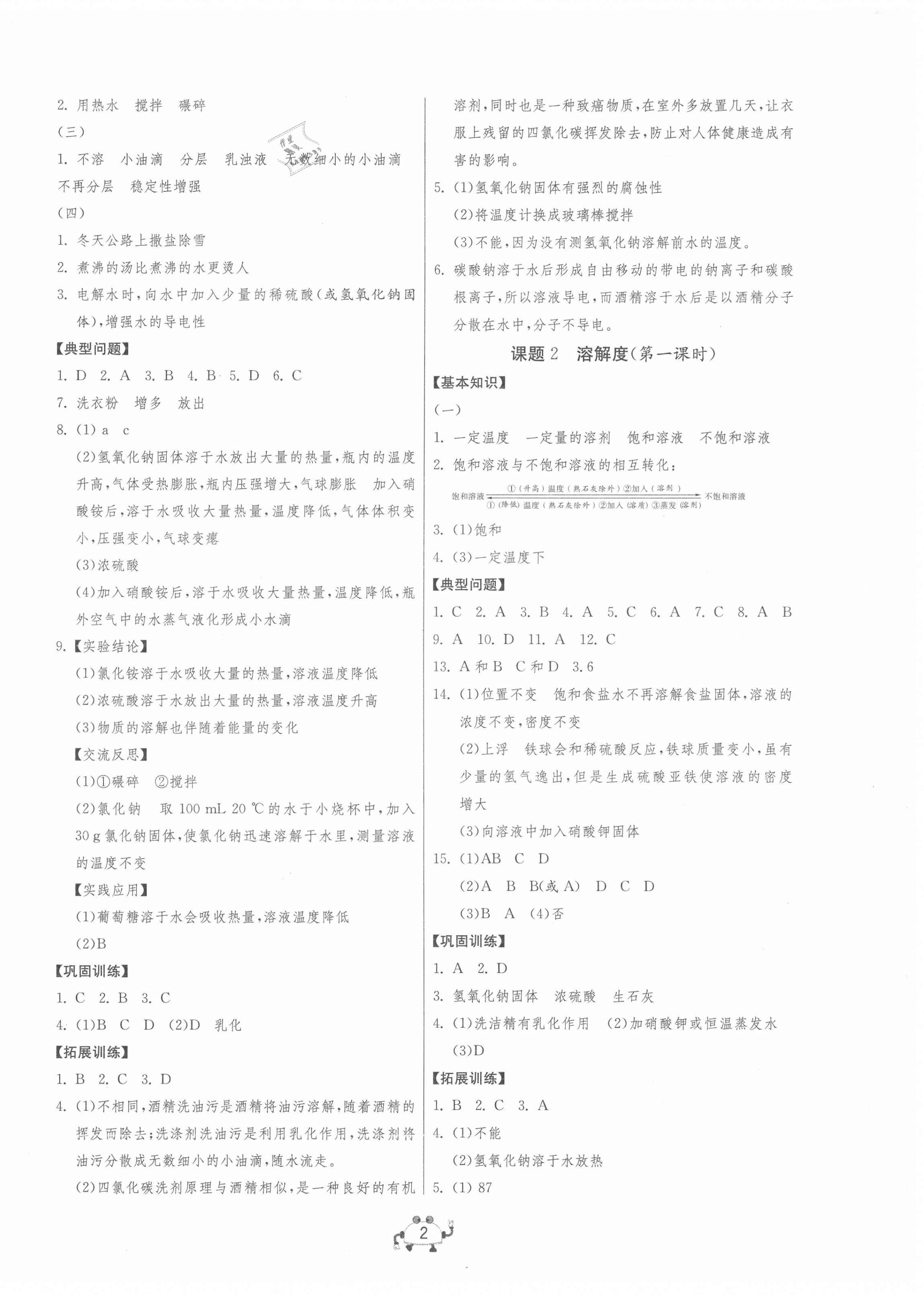 2021年中考榮耀課時訓練九年級化學下冊人教版大連專版 第2頁