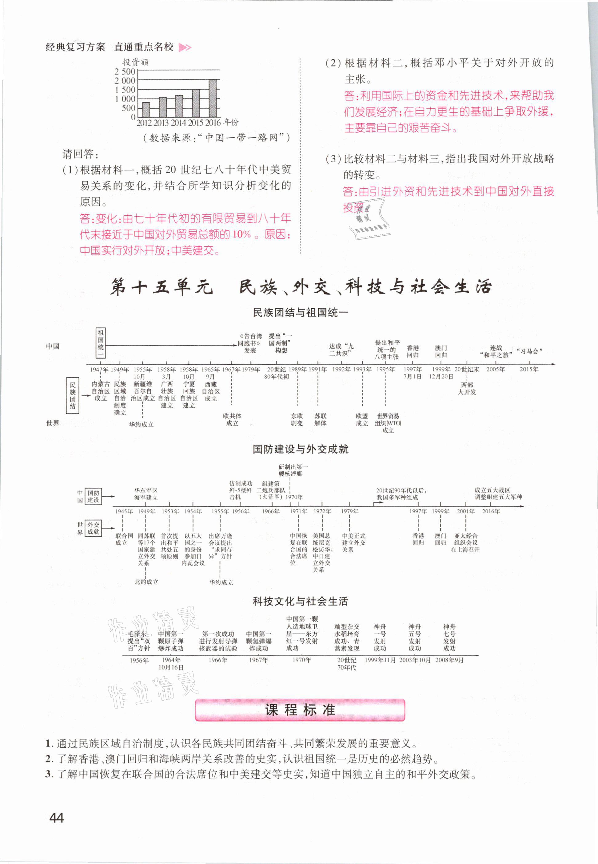 2021年鴻鵠志文化百色中考命題研究中考王歷史 參考答案第44頁