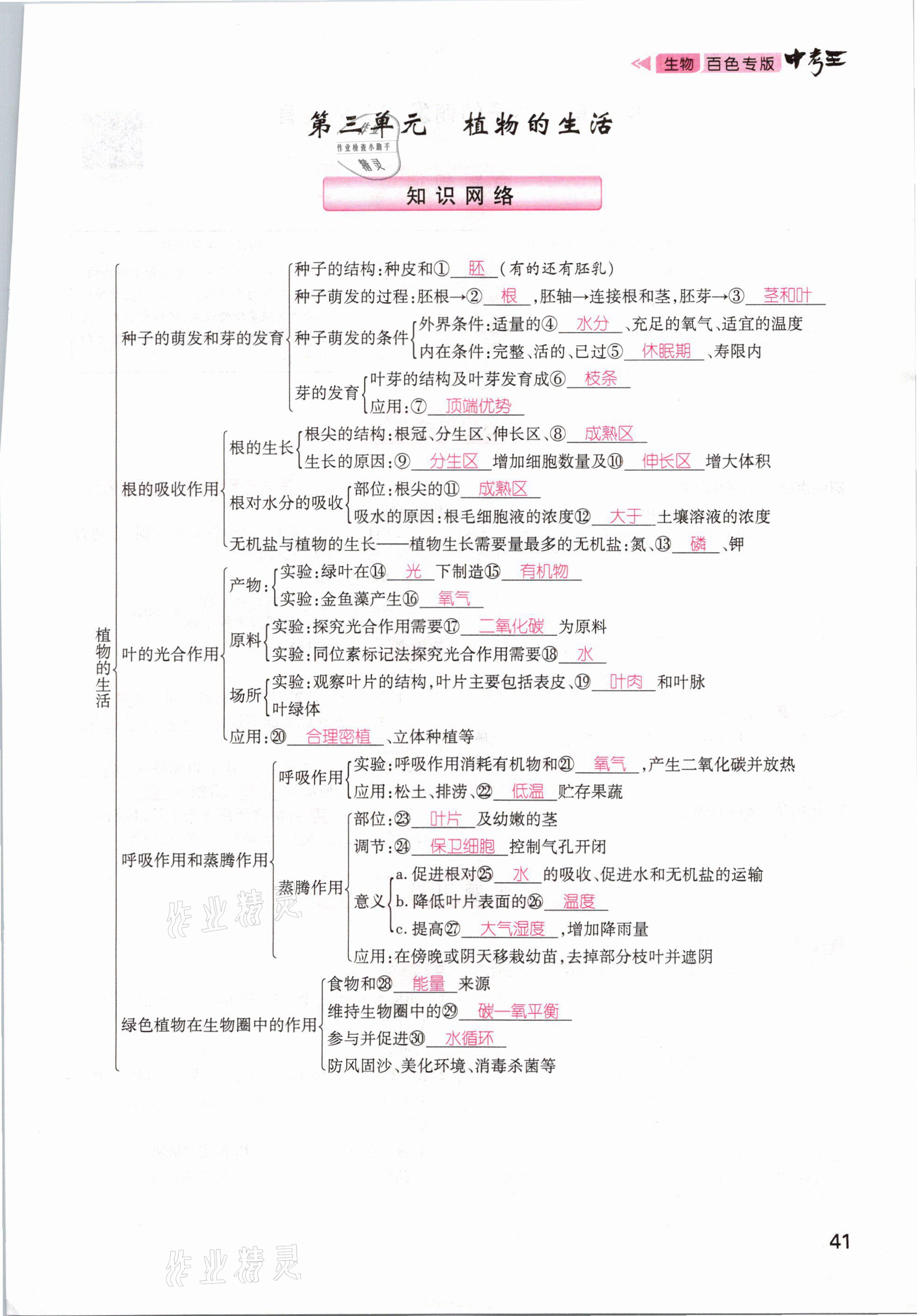 2021年鴻鵠志文化百色中考命題研究中考王生物 參考答案第35頁