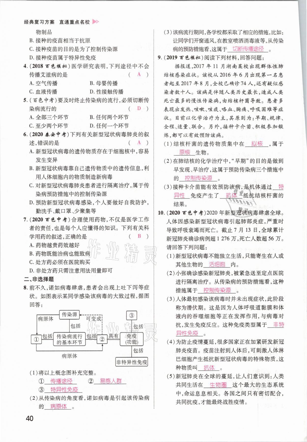 2021年鴻鵠志文化百色中考命題研究中考王生物 參考答案第34頁(yè)