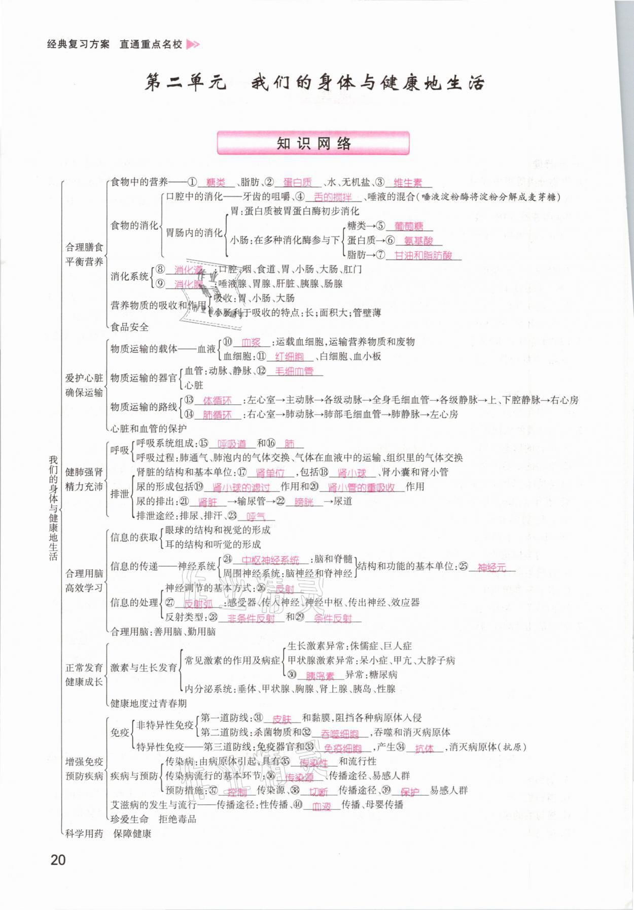 2021年鴻鵠志文化百色中考命題研究中考王生物 參考答案第14頁