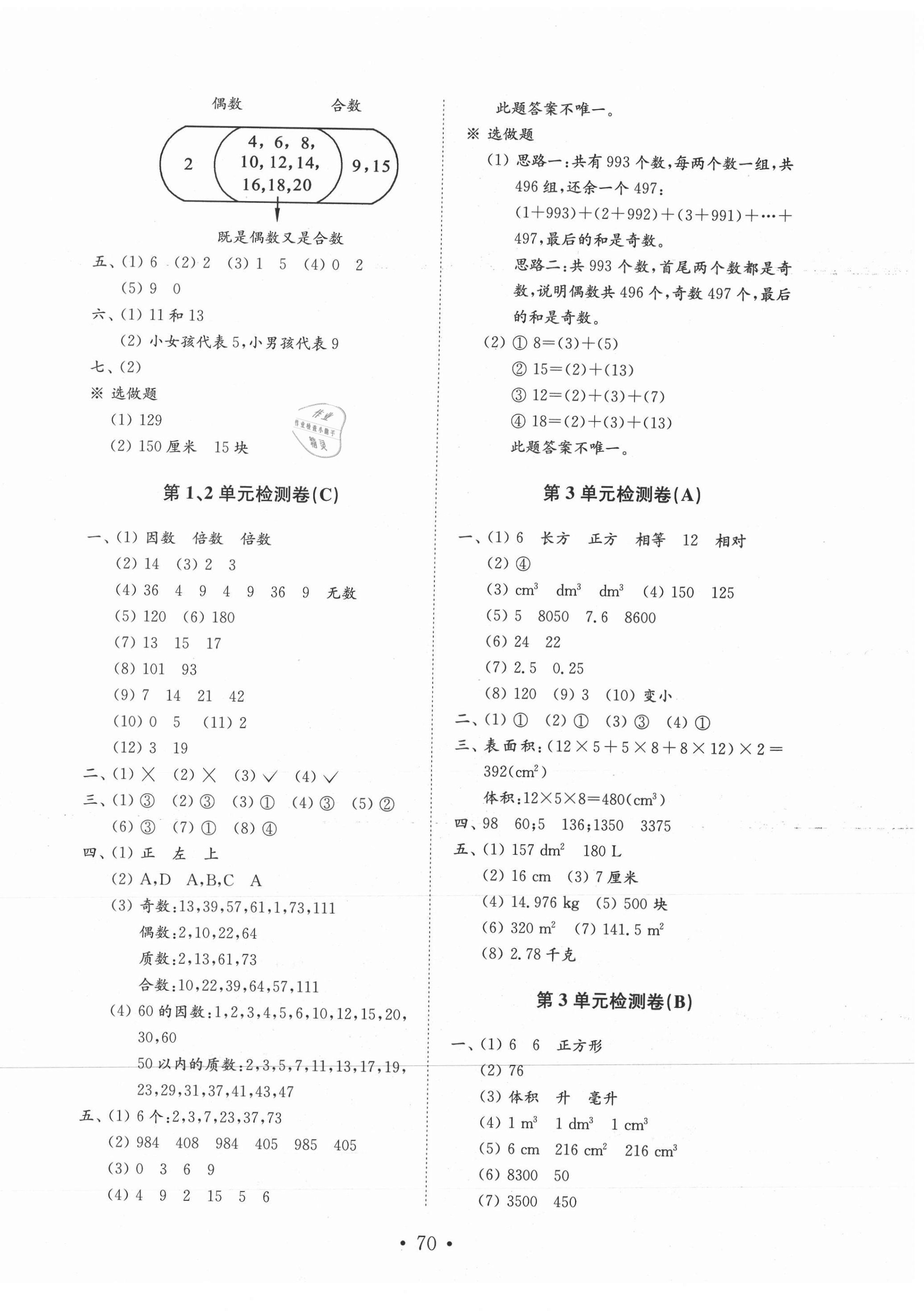 2021年金鑰匙小學(xué)數(shù)學(xué)試卷五年級(jí)下冊(cè)人教版 第2頁(yè)