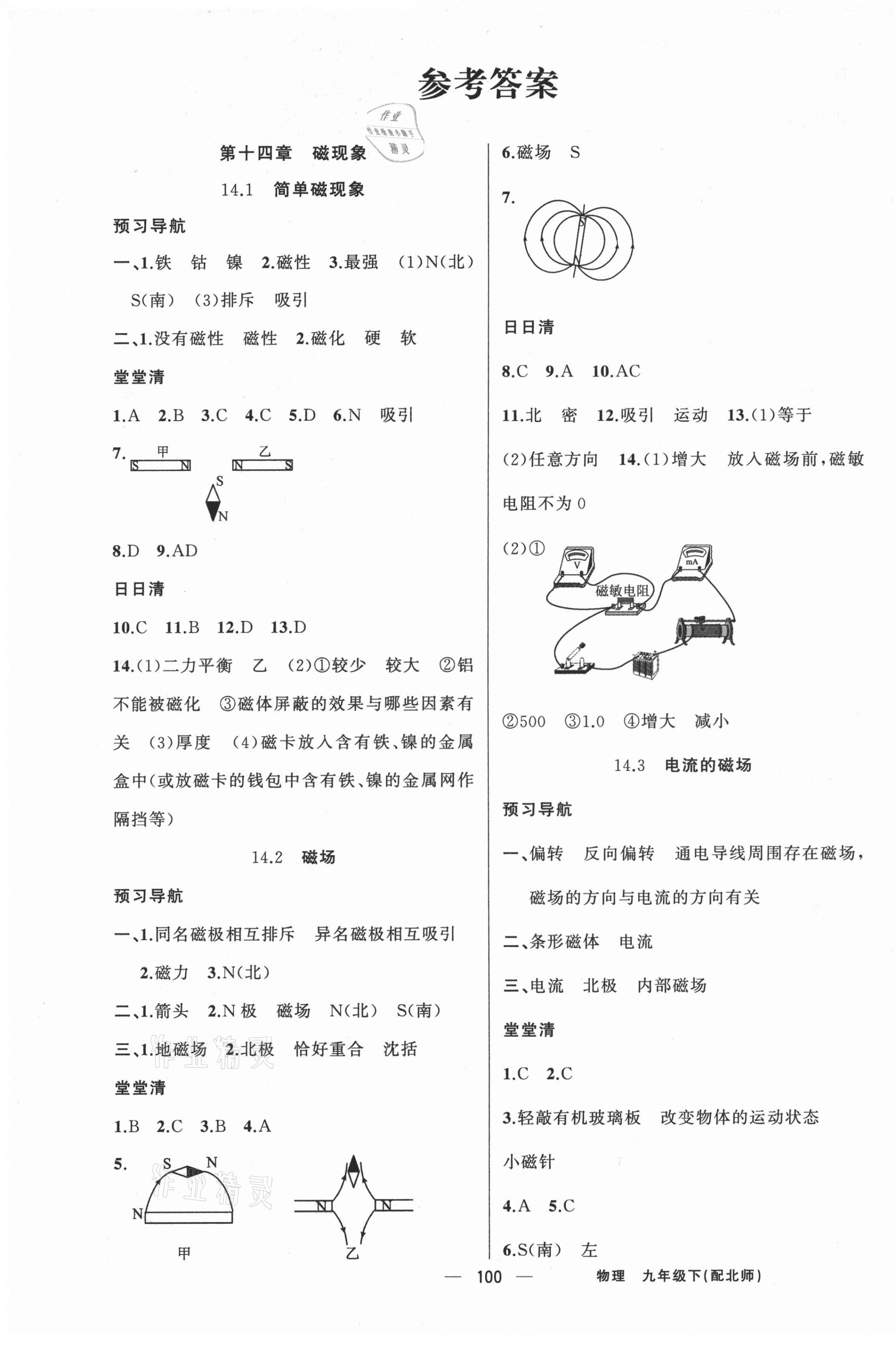 2021年四清導航九年級物理下冊北師大版 第1頁