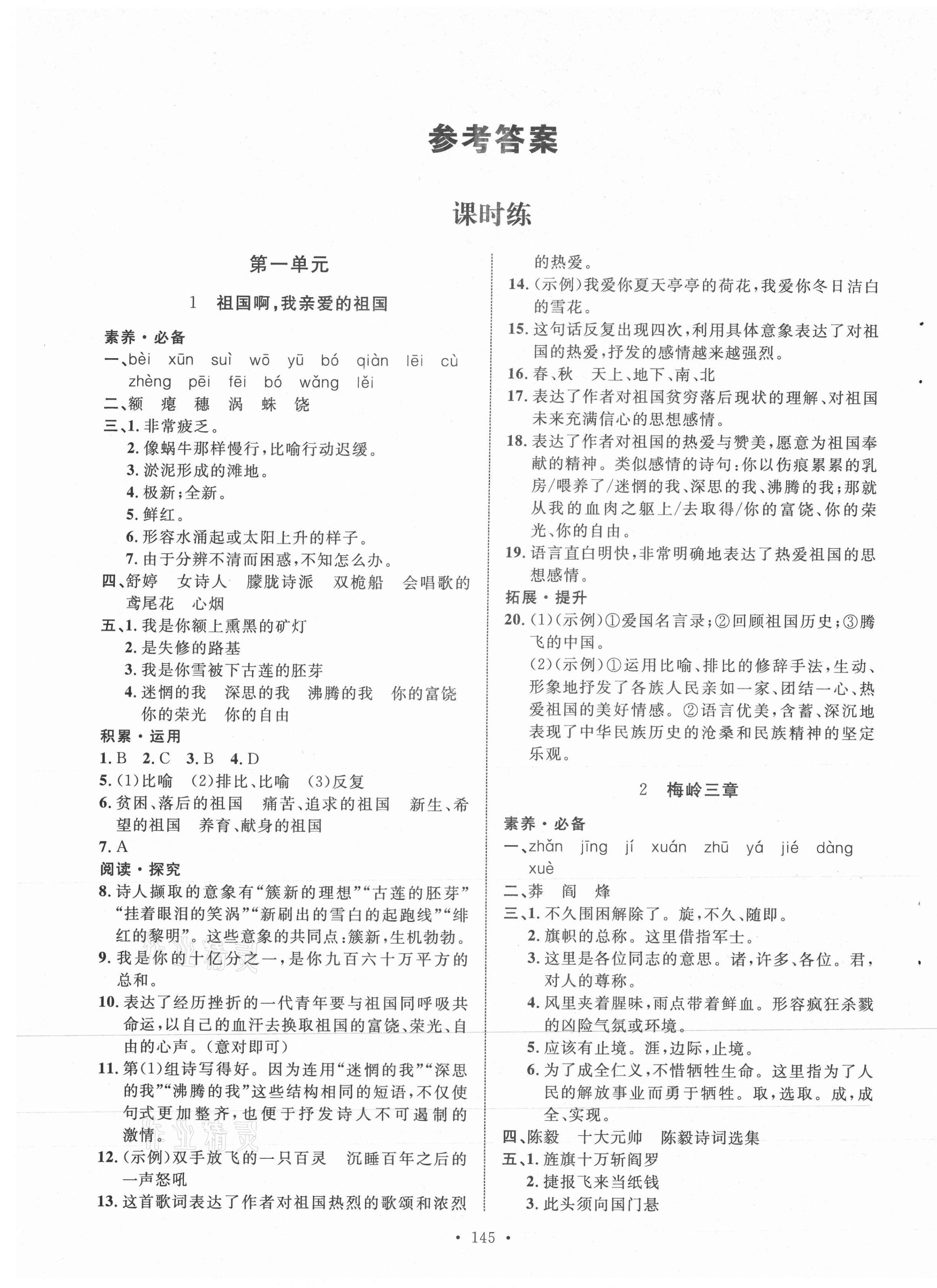 2021年實驗教材新學案九年級語文下冊人教版 第1頁