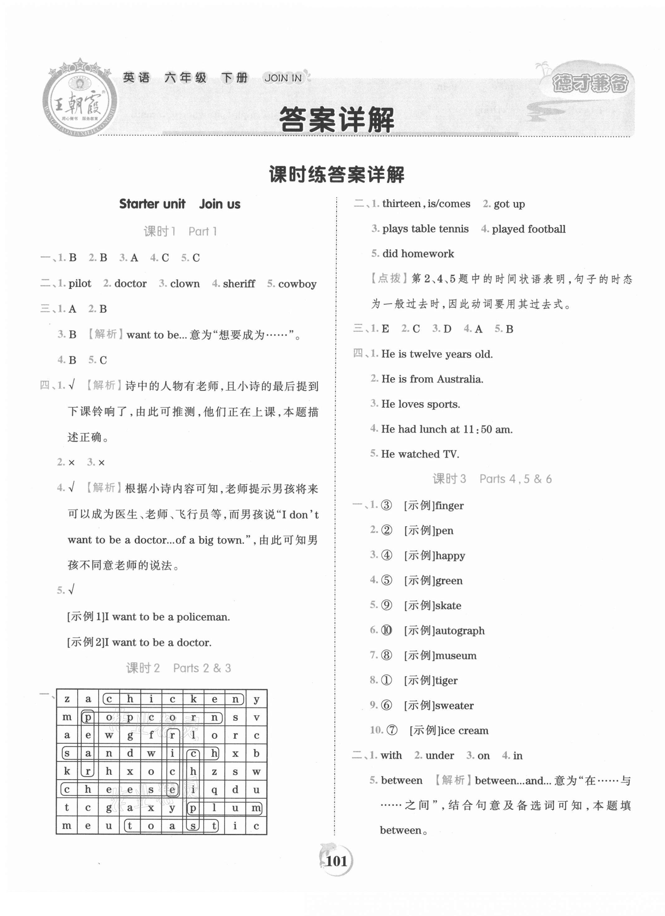 2021年王朝霞德才兼?zhèn)渥鳂I(yè)創(chuàng)新設(shè)計(jì)六年級(jí)英語(yǔ)下冊(cè)Join in 第1頁(yè)