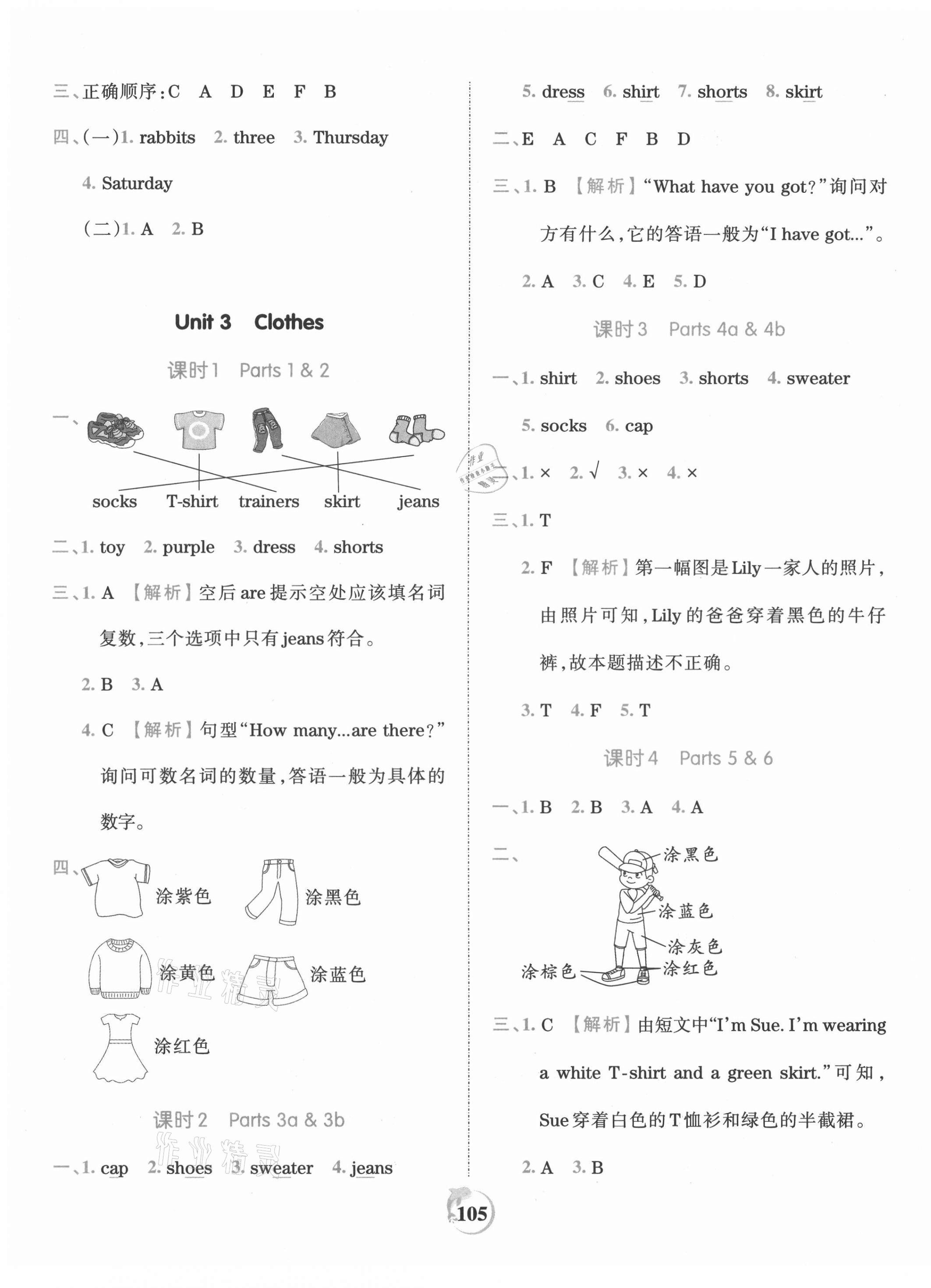 2021年王朝霞德才兼备作业创新设计三年级英语下册剑桥版 第5页