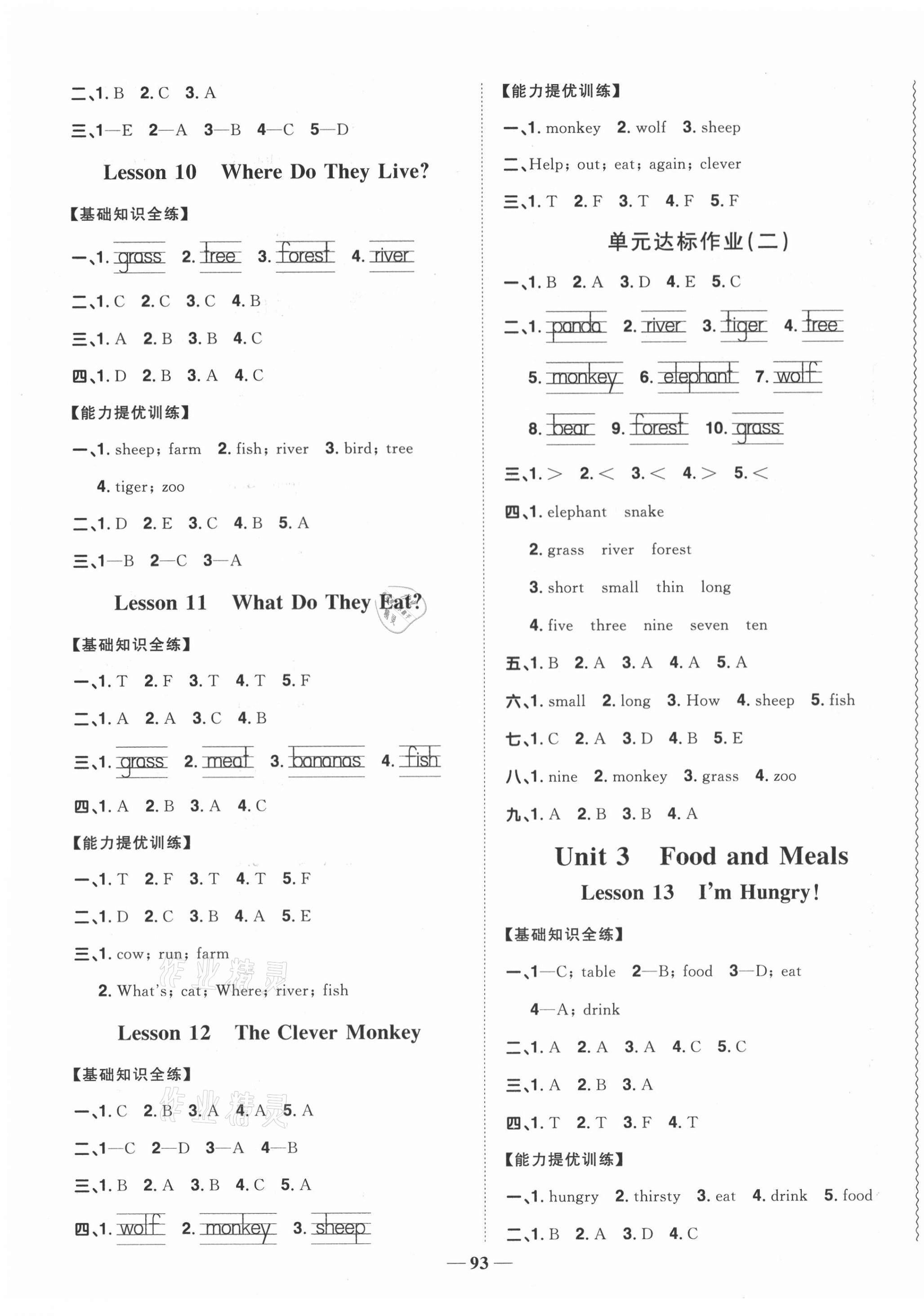 2021年陽光同學課時優(yōu)化作業(yè)三年級英語下冊冀教版 第3頁