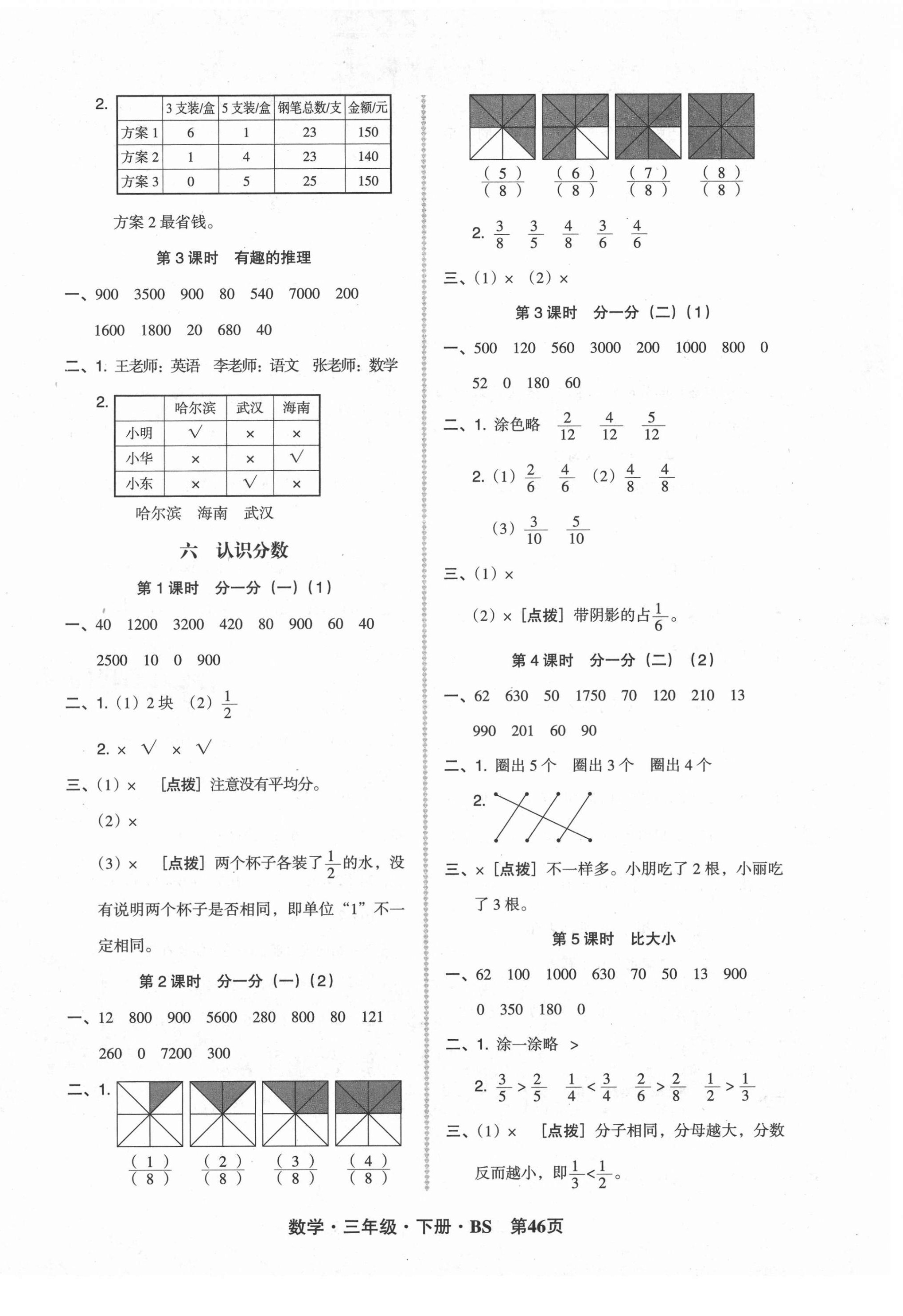 2021年状元坊全程突破导练测三年级数学下册北师大版 第6页