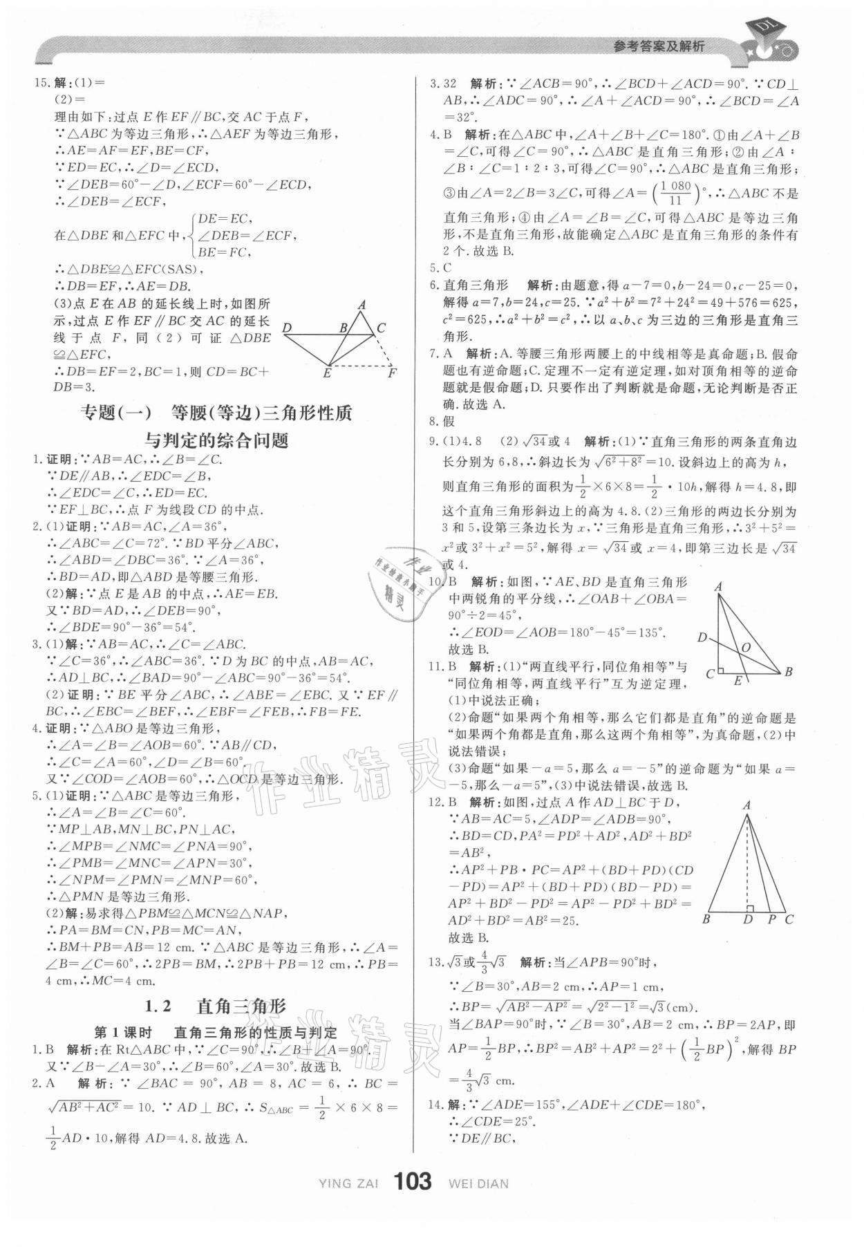 2021年抖練吧八年級數學下冊北師大版 參考答案第5頁