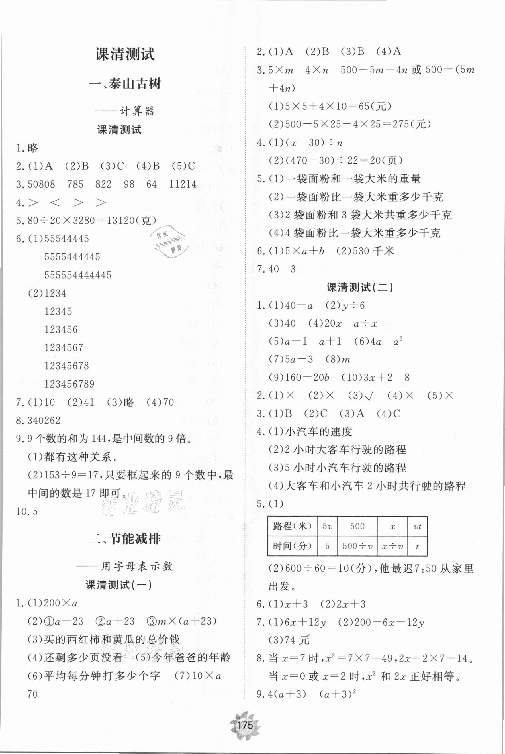 2021年同步練習(xí)冊(cè)提優(yōu)測(cè)試卷四年級(jí)數(shù)學(xué)下冊(cè)青島版 第1頁(yè)