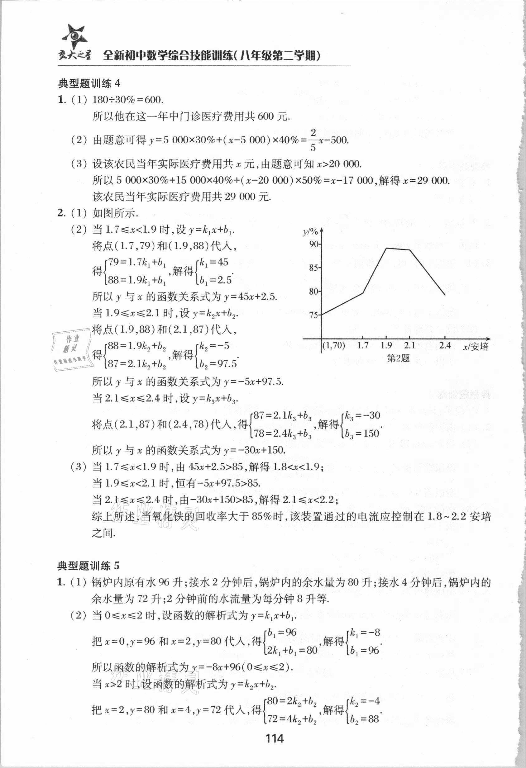 2021年初中數(shù)學(xué)綜合技能訓(xùn)練八年級第二學(xué)期滬教版54制 參考答案第9頁