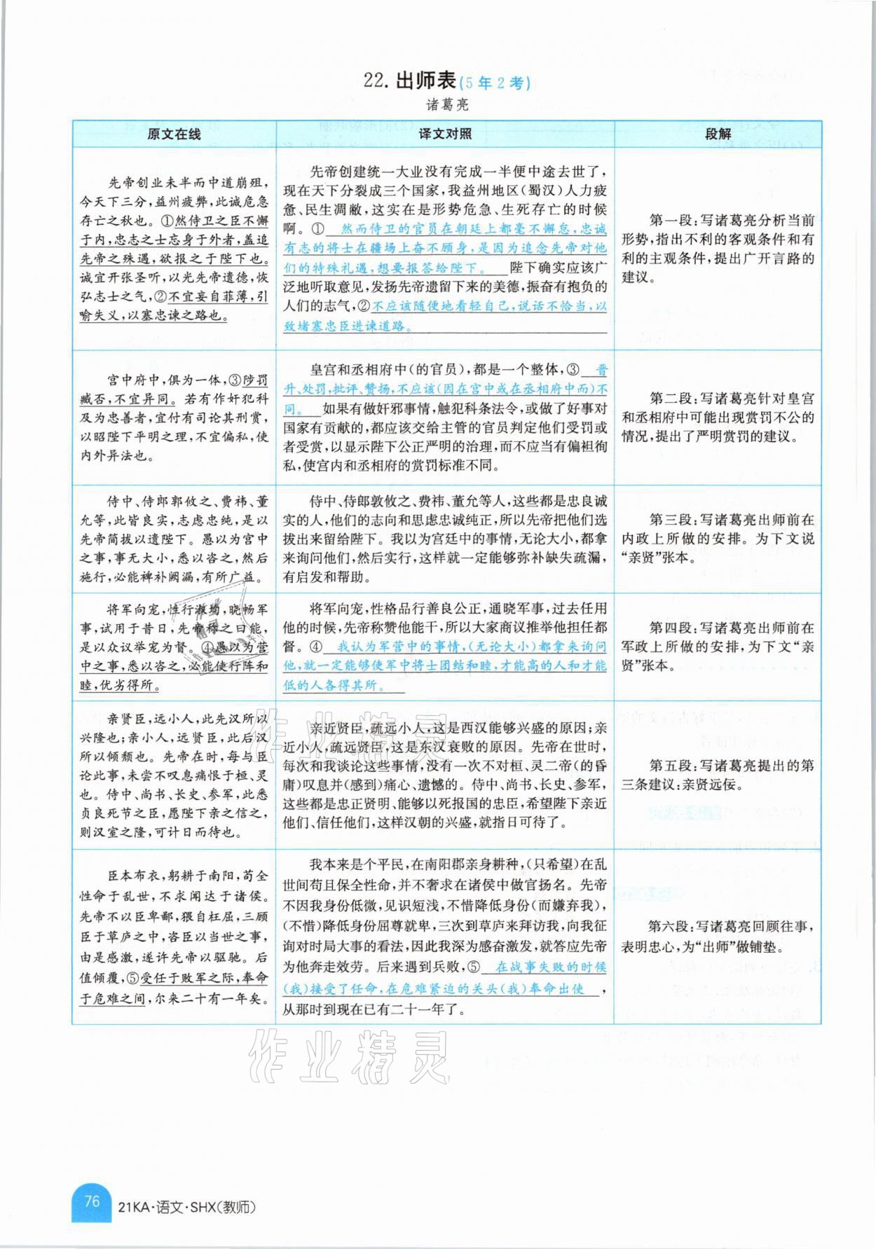 2021年金太陽教育金太陽考案語文山西專版 參考答案第74頁