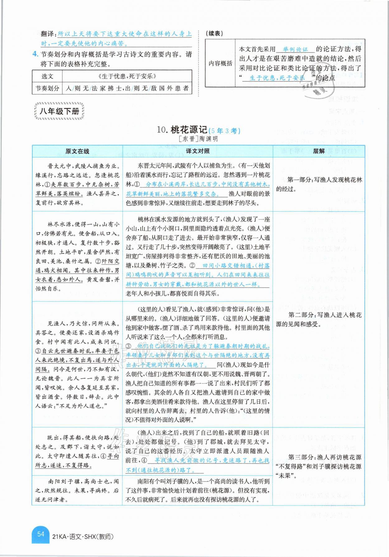 2021年金太陽教育金太陽考案語文山西專版 參考答案第52頁