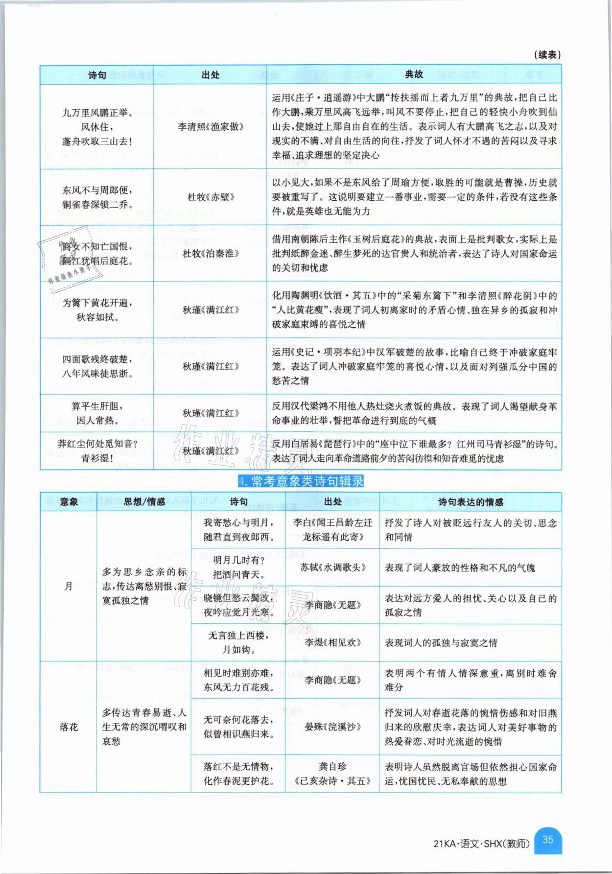 2021年金太阳教育金太阳考案语文山西专版 参考答案第33页