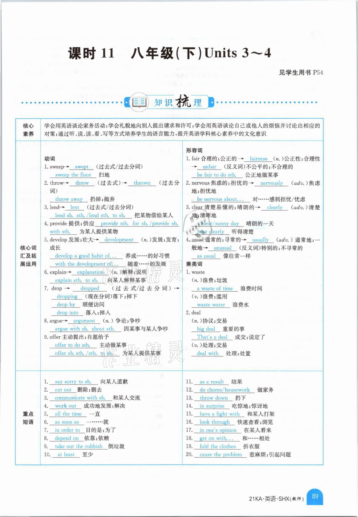 2021年金太阳教育金太阳考案英语山西专版&nbsp;参考答案第87页