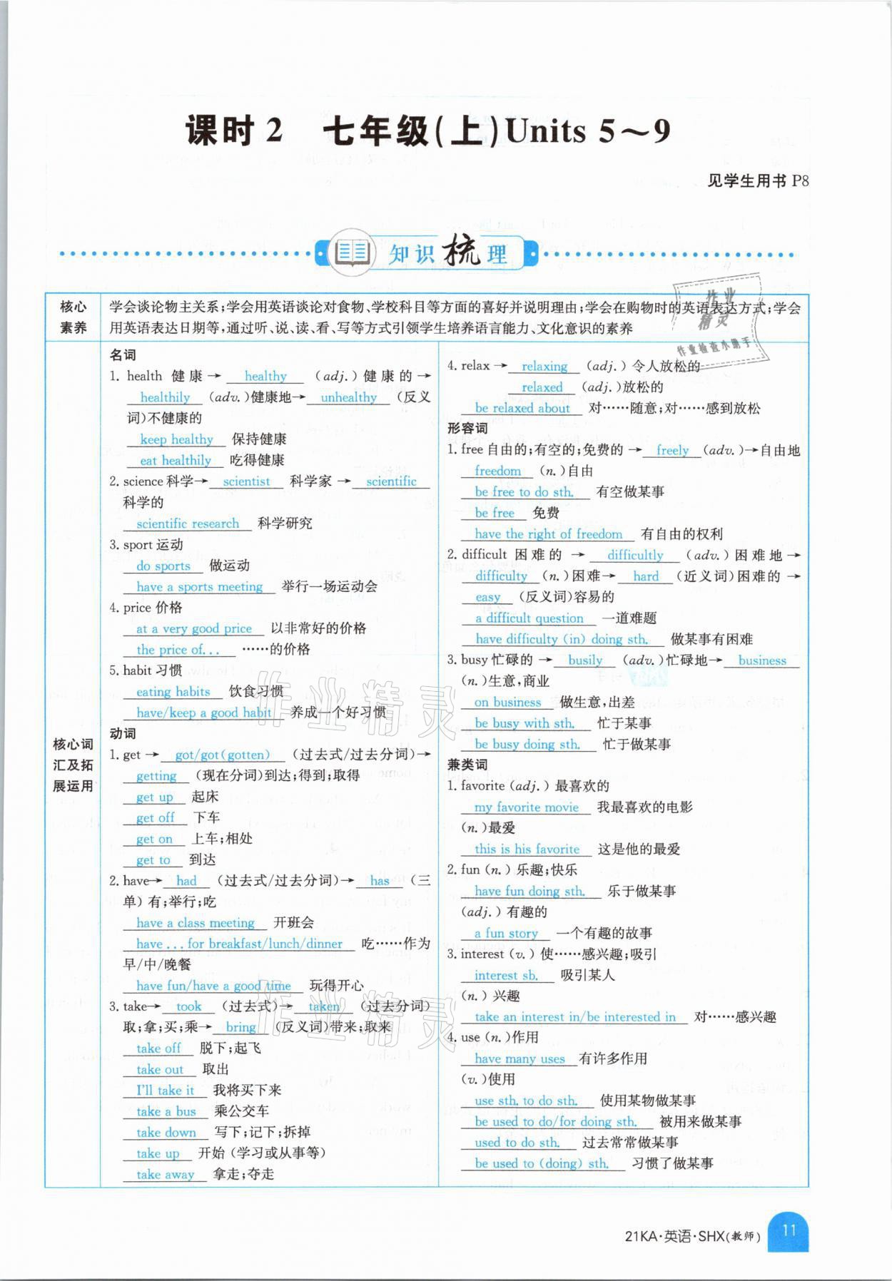 2021年金太陽教育金太陽考案英語山西專版 參考答案第9頁