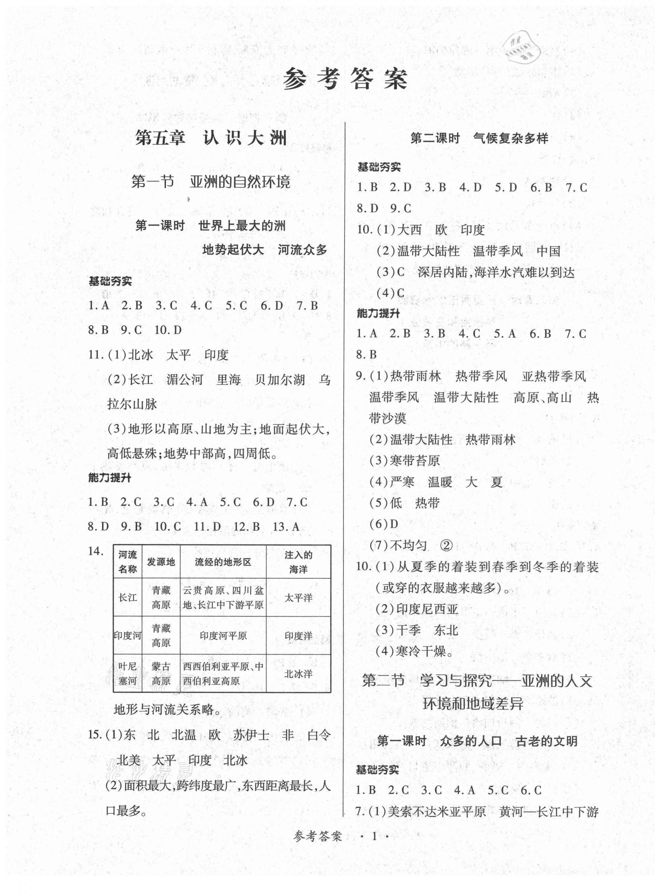 2021年一課一練創(chuàng)新練習(xí)八年級地理下冊中圖版 第1頁