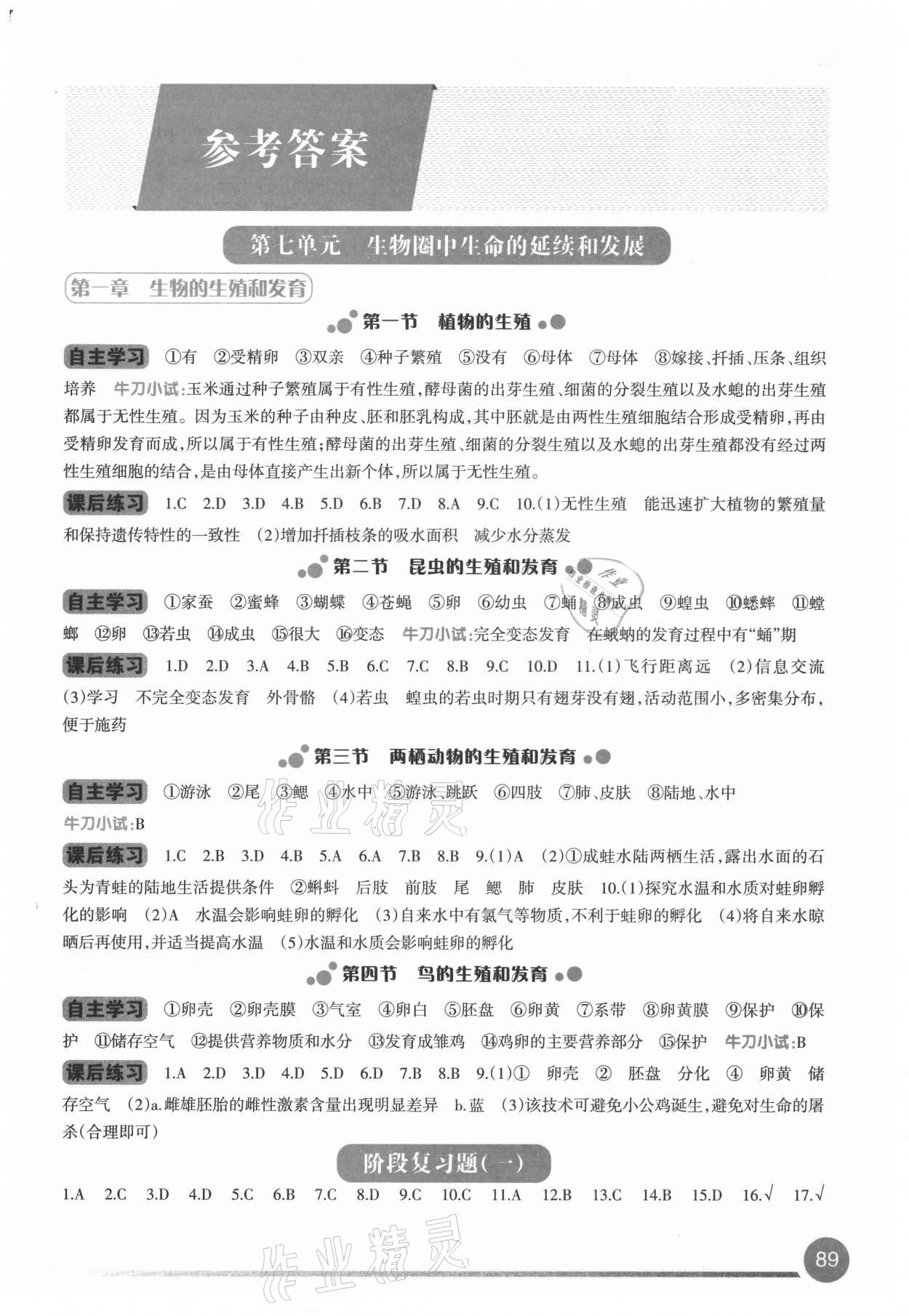 2021年学习指要八年级生物下册人教版 第1页