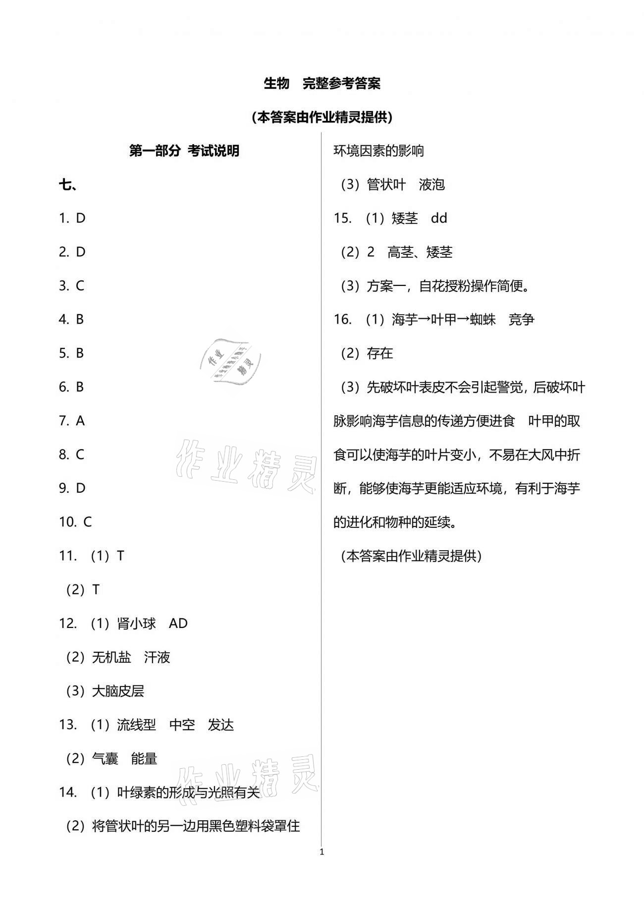 2021年考向標(biāo)初中畢業(yè)學(xué)業(yè)考試指導(dǎo)生物中考岳陽(yáng)專(zhuān)版 第1頁(yè)