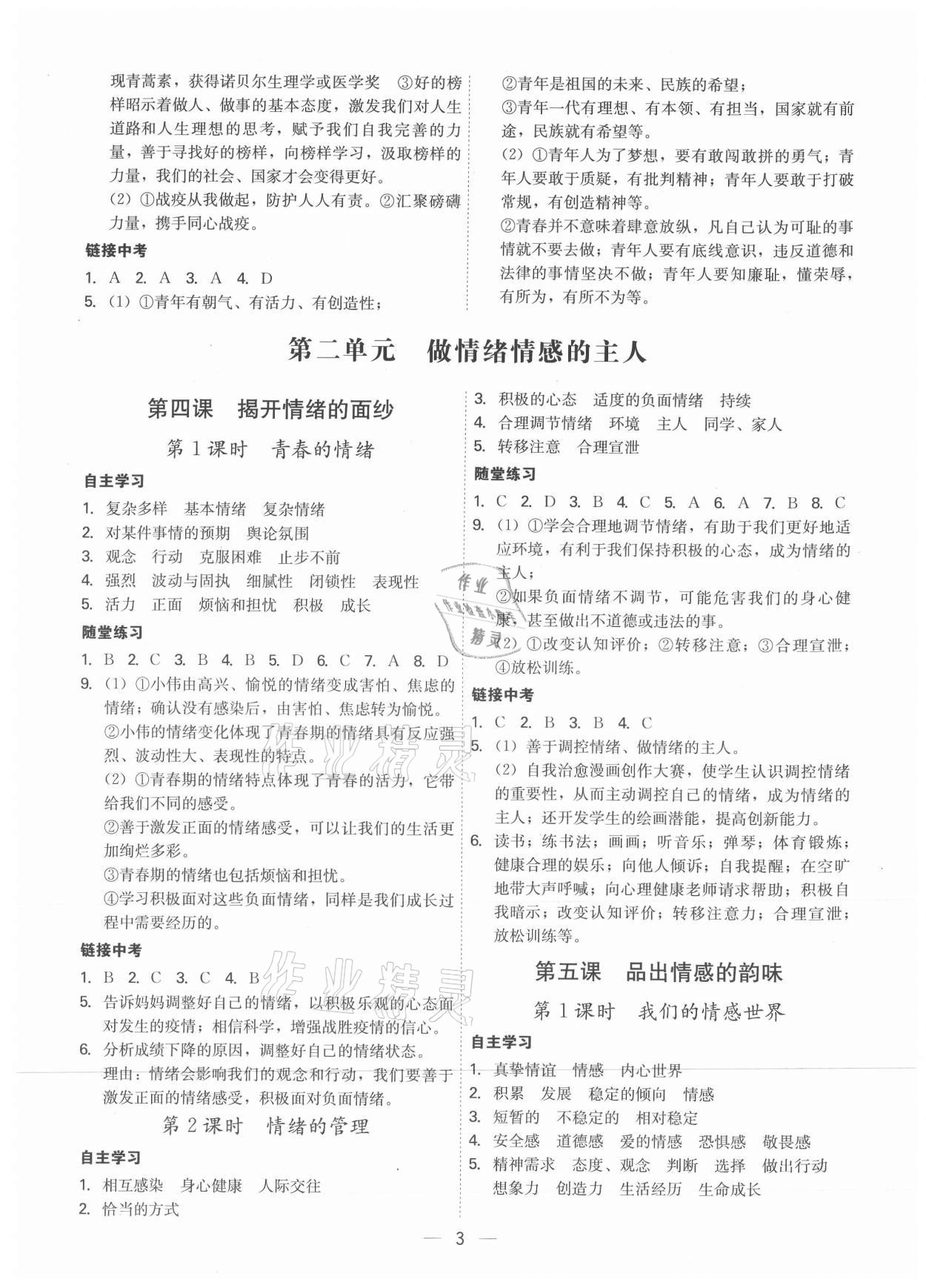 2021年名師金典七年級(jí)道德與法治下冊(cè)人教版深圳專版 第3頁(yè)