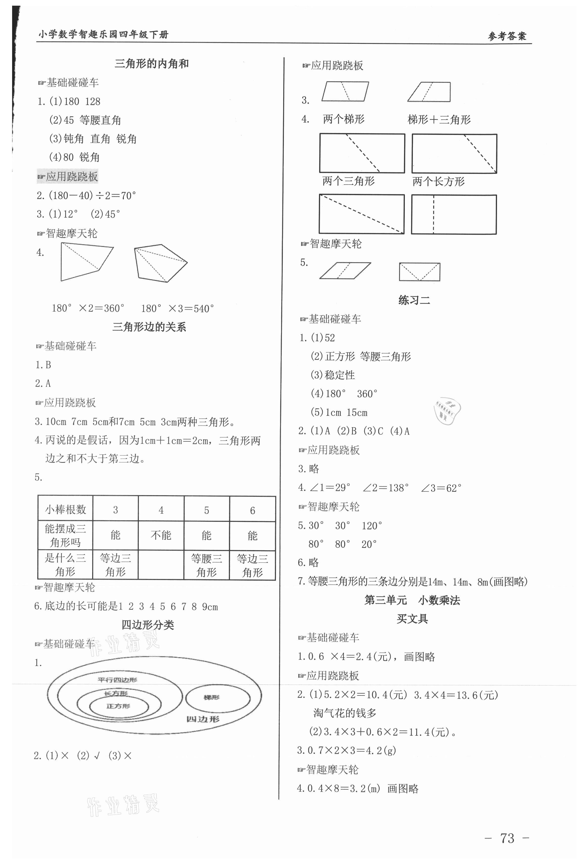 2021年智趣樂(lè)園小學(xué)數(shù)學(xué)四年級(jí)下冊(cè)北師大版 第3頁(yè)