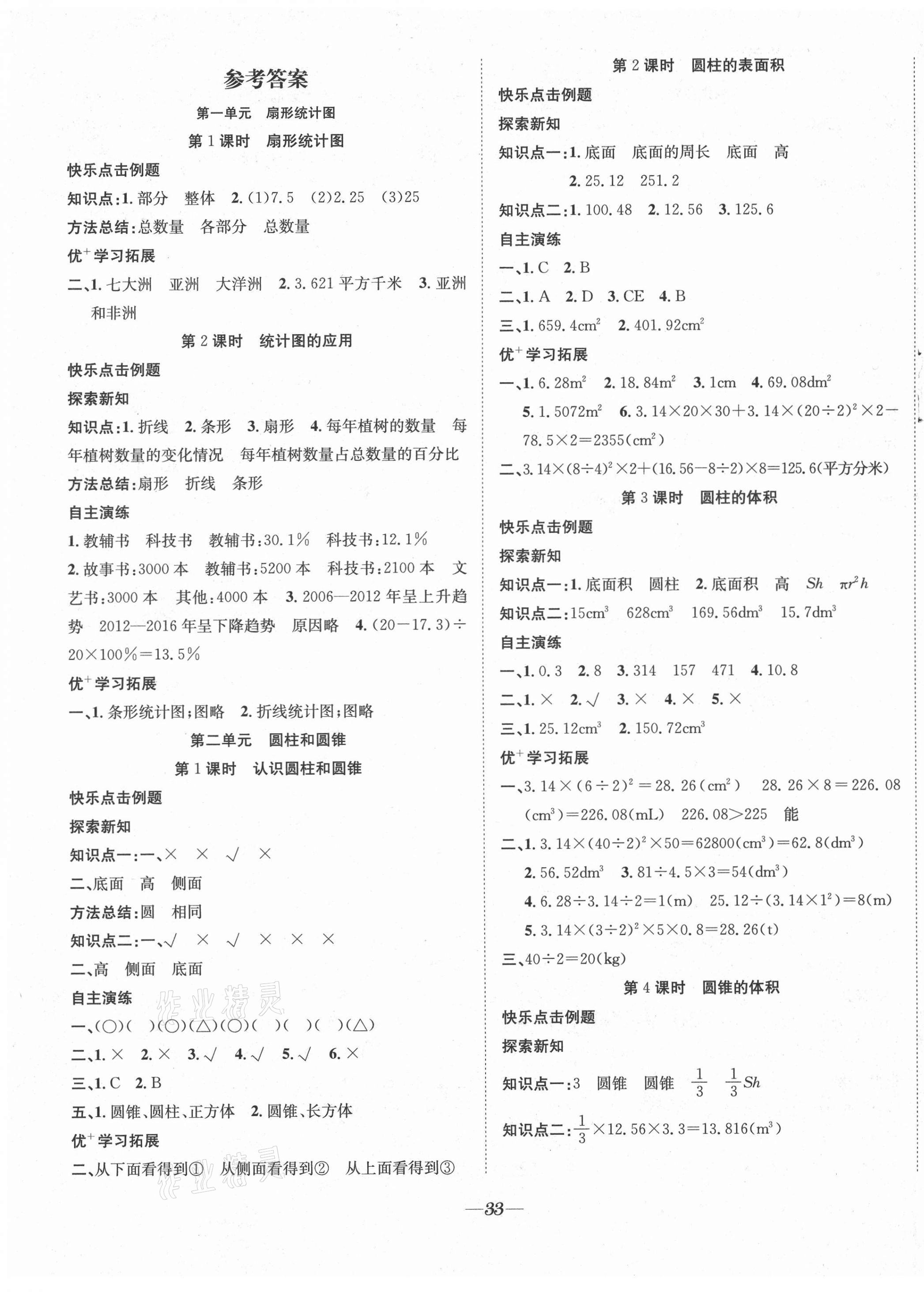 2021年快樂學(xué)習(xí)隨堂練六年級(jí)數(shù)學(xué)下冊(cè)蘇教版 第1頁