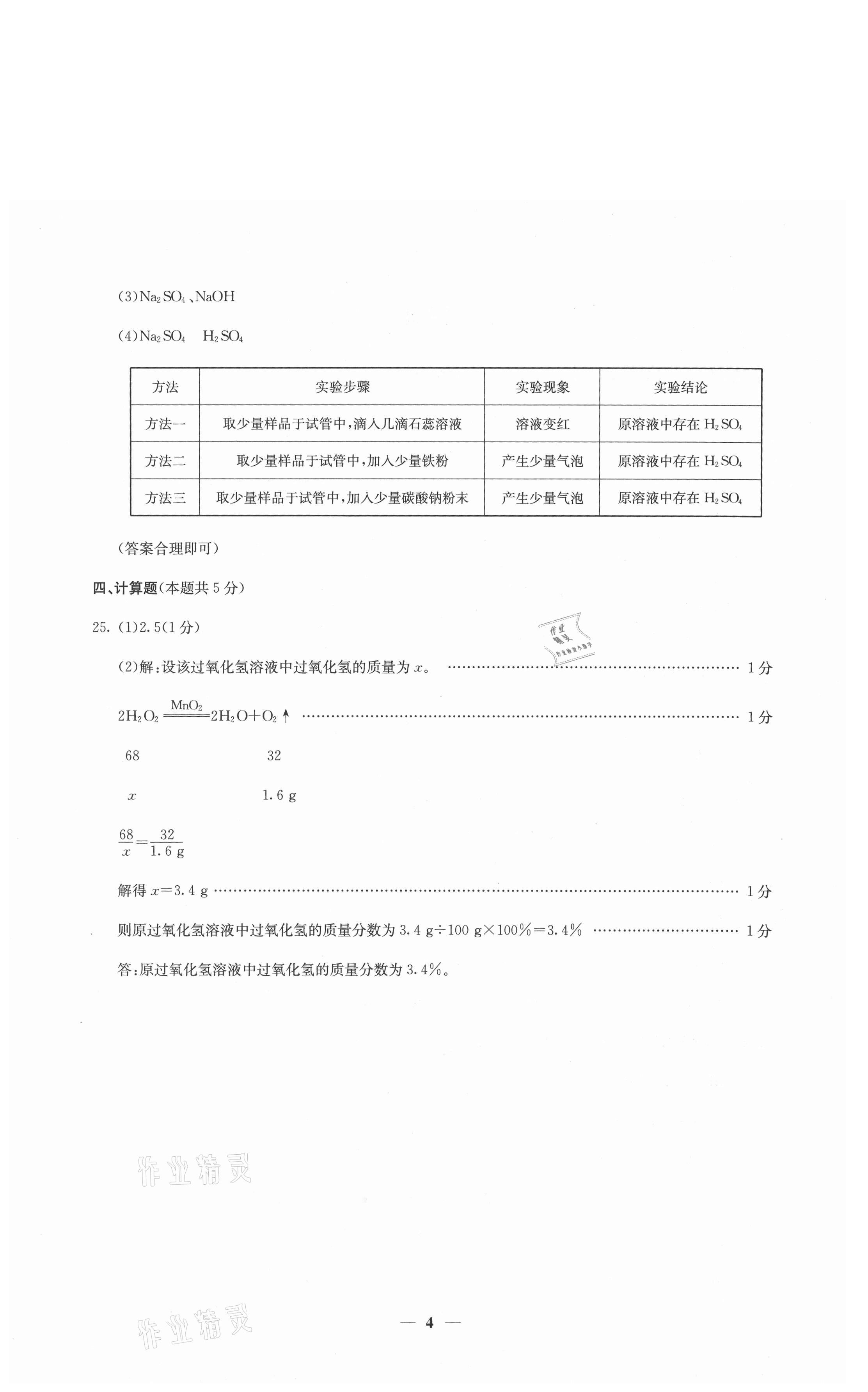 2021年初中總復習模擬考試檢測卷化學 第4頁
