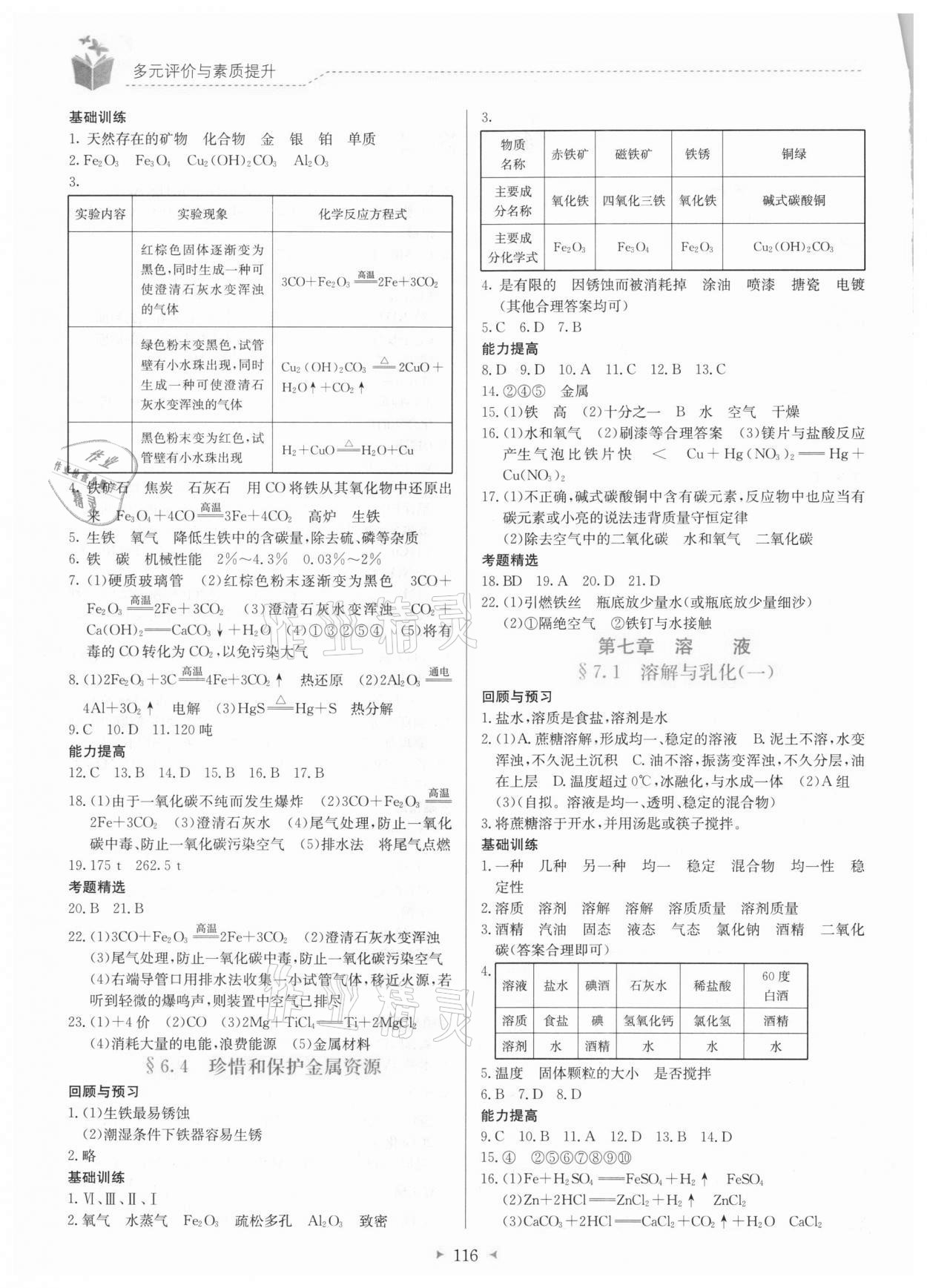 2021年多元評價與素質(zhì)提升九年級化學(xué)下冊科粵版 第2頁