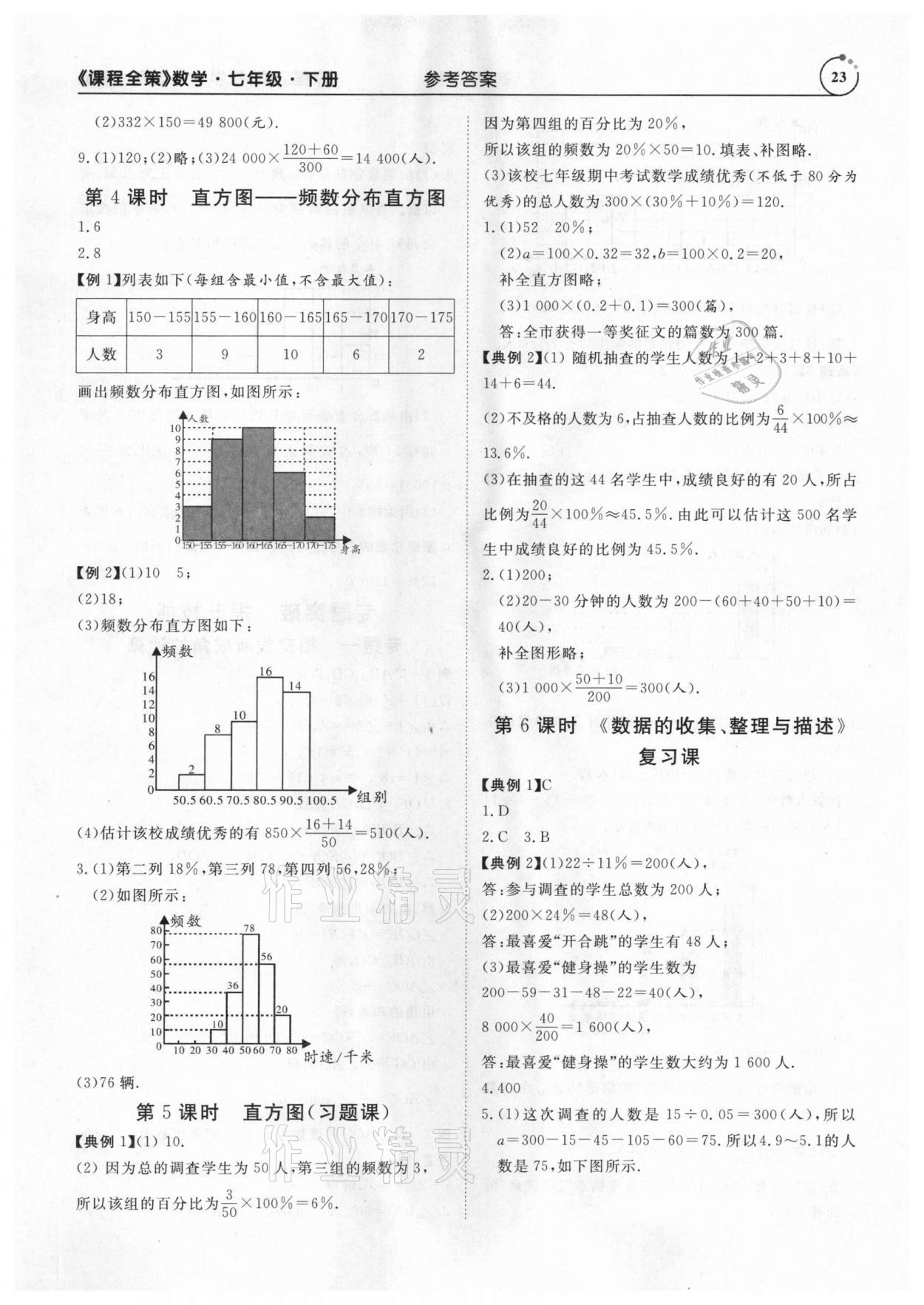 2021年課程全策七年級數學下冊人教版 參考答案第23頁